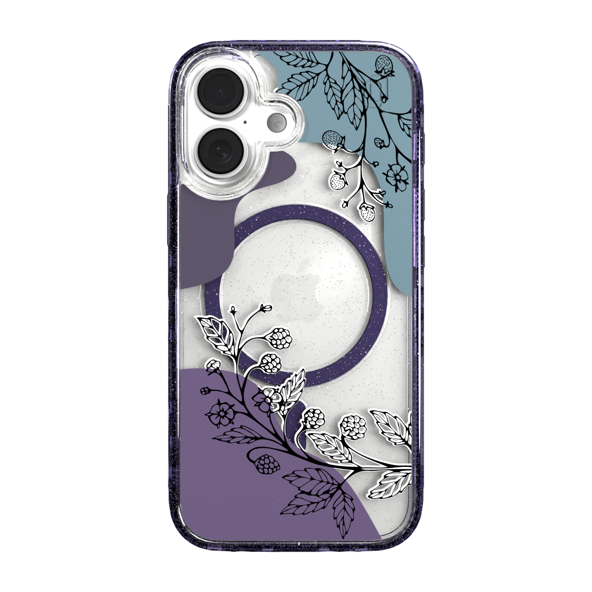 iPhone 16 Series | MagSafe | Botanical Fusion Abstract Case | Dark Winter Nights