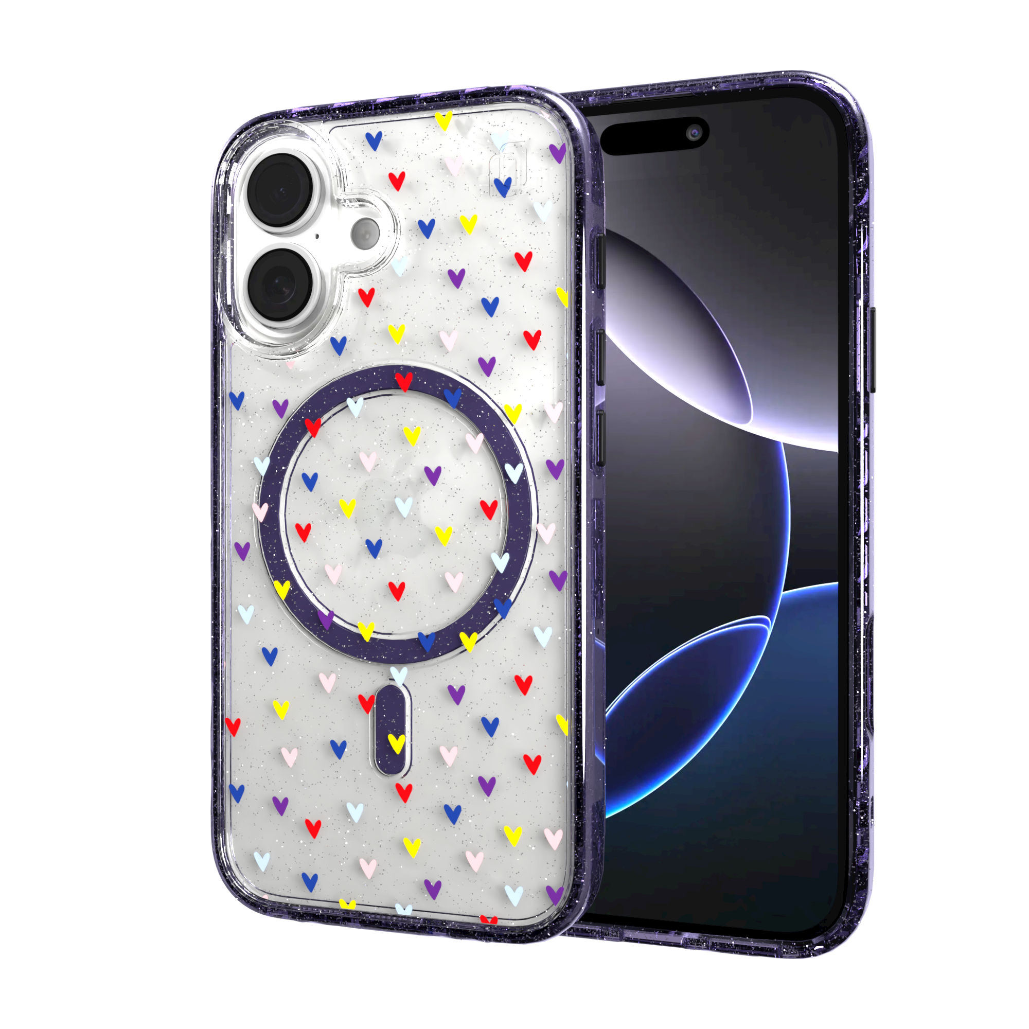 iPhone 16 Series | MagSafe | Heart Collection | Adoring Amore Adoring Amore / iPhone 16 / Lilac Sparkle