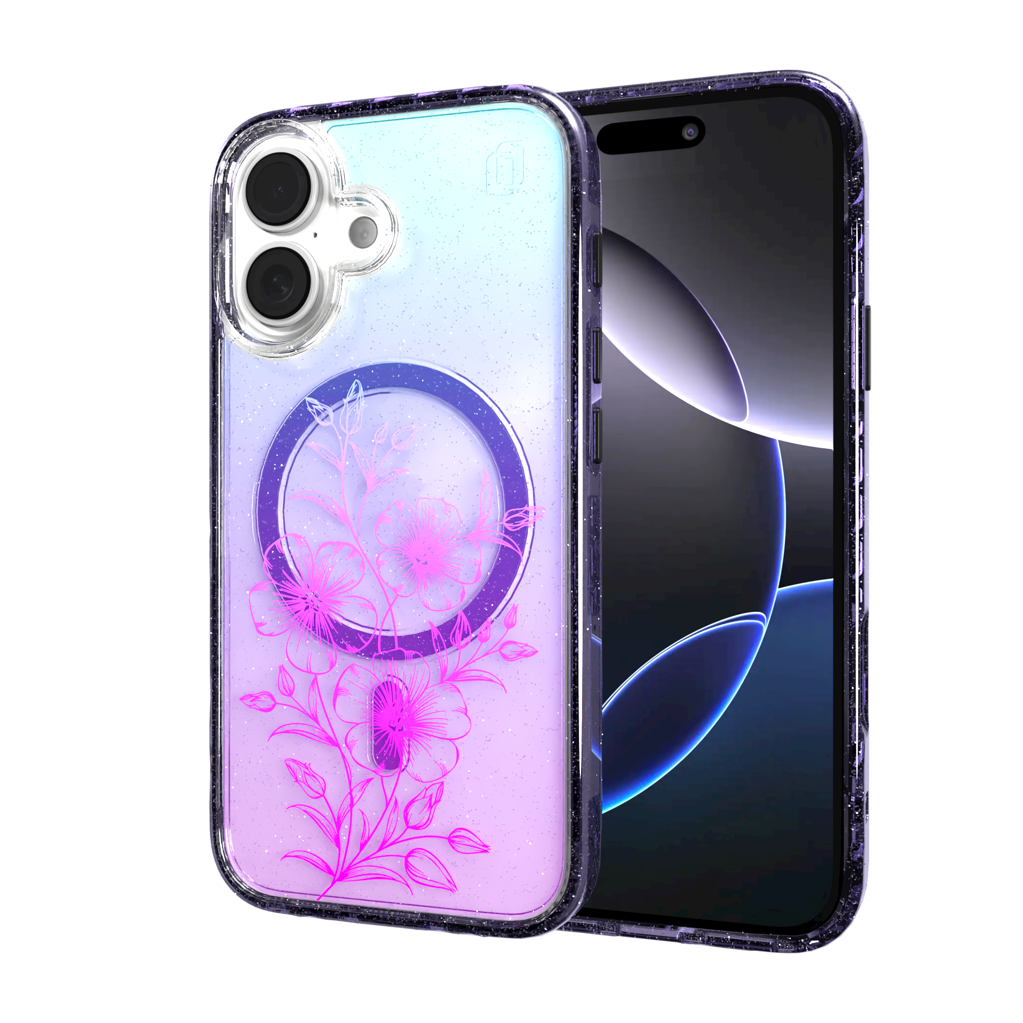 iPhone 16 Series | MagSafe | Ombre Bouquet Case Collection | Lilac Purple Haze