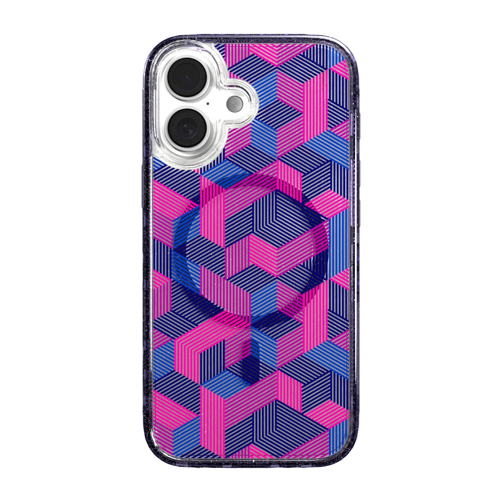 iPhone 16 Series | MagSafe | Monochromatic Case Designs | Colorful Cubes Colorful Cubes / iPhone 16 / Lilac Sparkle