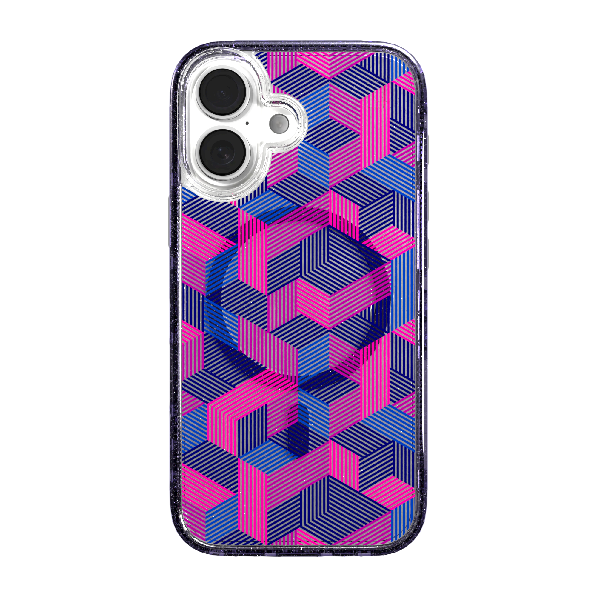 iPhone 16 Series | MagSafe | Monochromatic Case Designs | Colorful Cubes Colorful Cubes / iPhone 16 / Lilac Sparkle