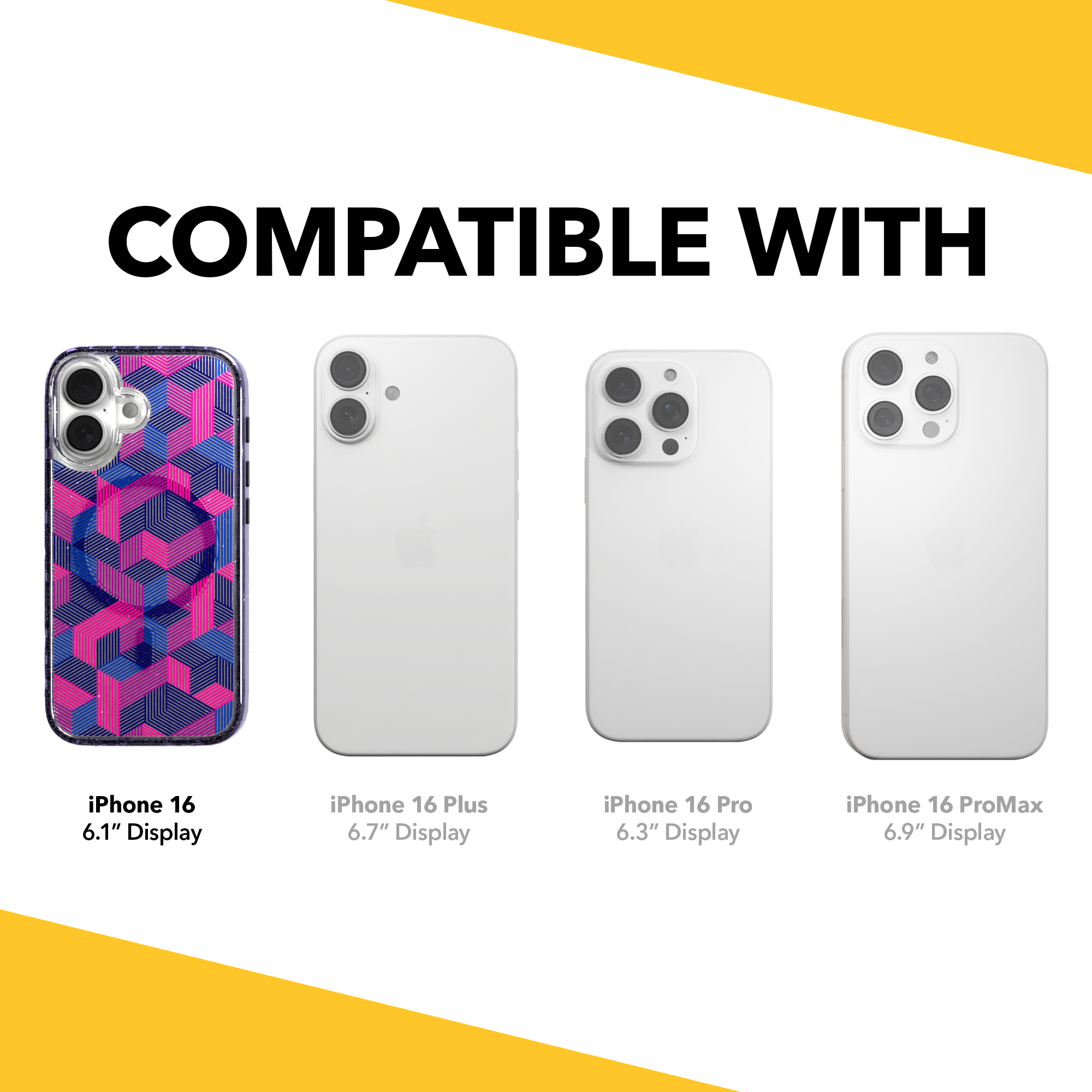 iPhone 16 Series | MagSafe | Monochromatic Case Designs | Colorful Cubes Colorful Cubes / iPhone 16 / Lilac Sparkle