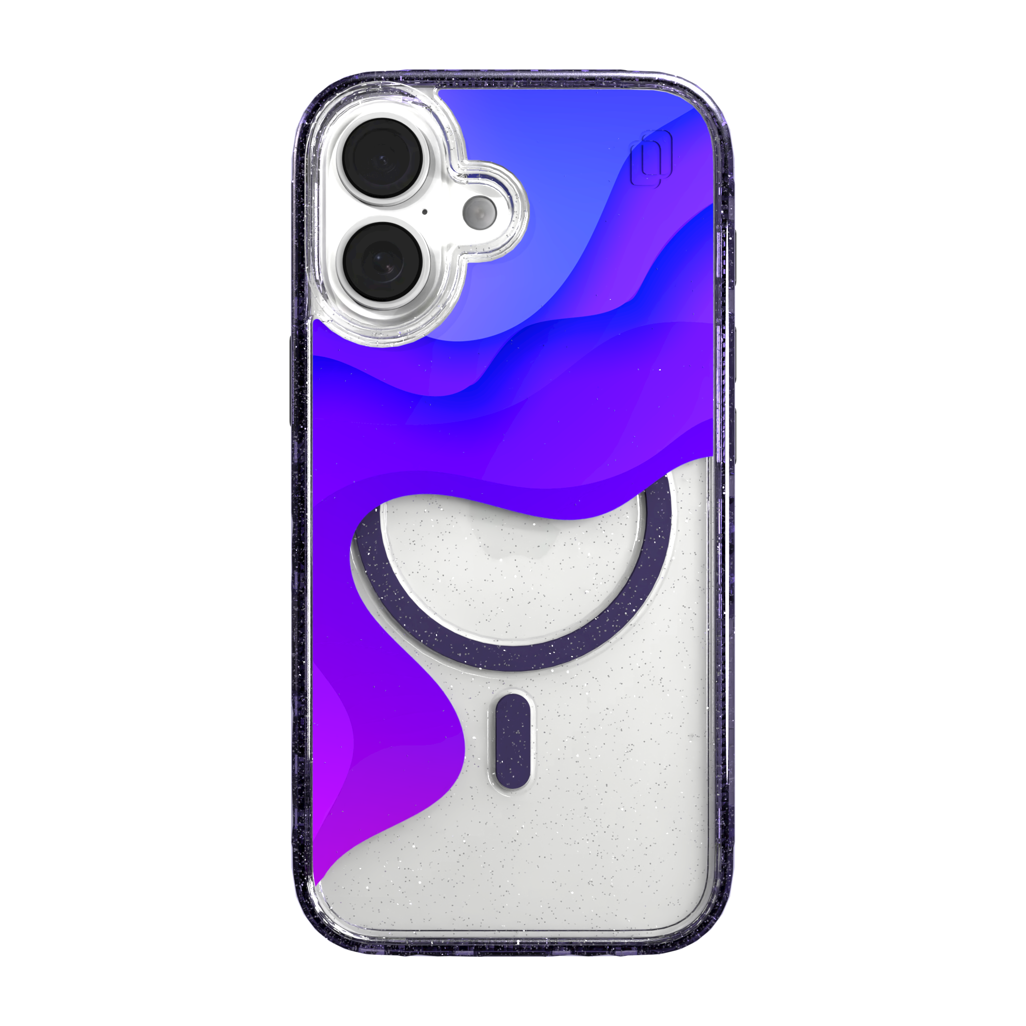 iPhone 16 Series | MagSafe | Abstract Art Case | Retro Purple Waves Retro Purple / iPhone 16 / Lilac Sparkle