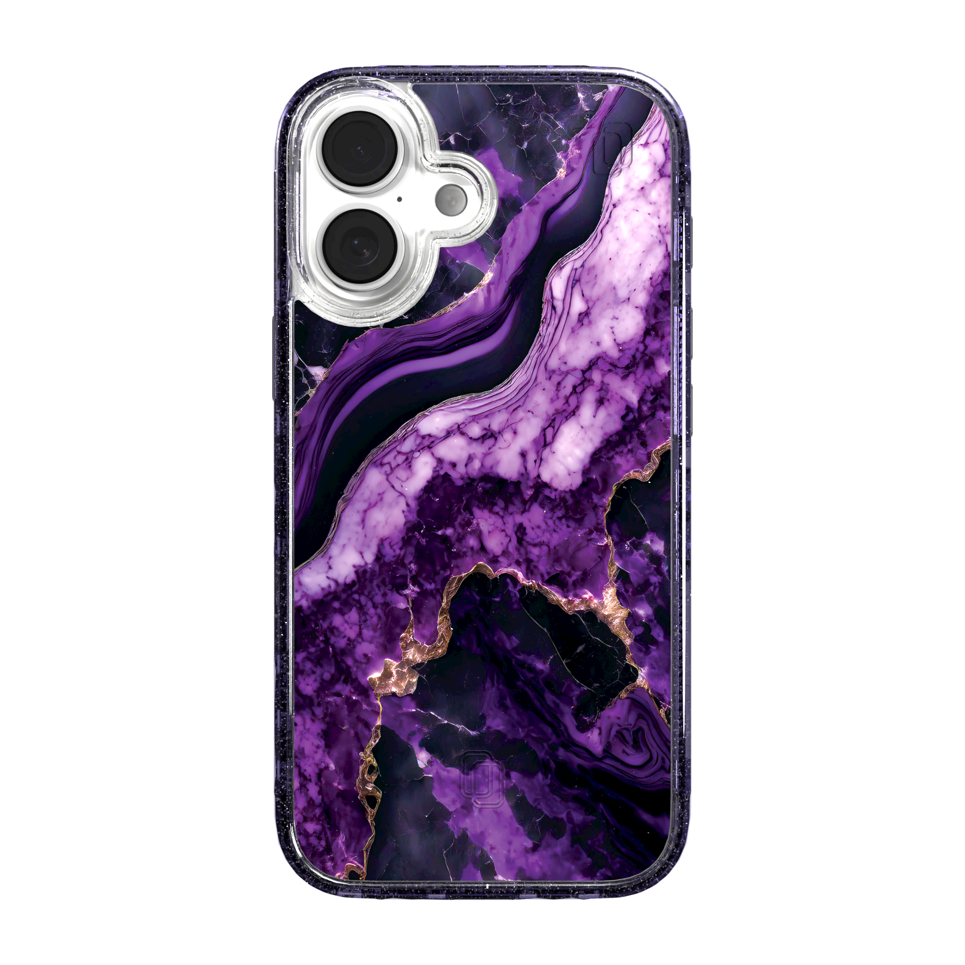 iPhone 16 Series | MagSafe | Stone Beauty Case Collection | Falling Dusk Purple & Gold Marble Falling Dusk / iPhone 16 / Lilac Sparkle