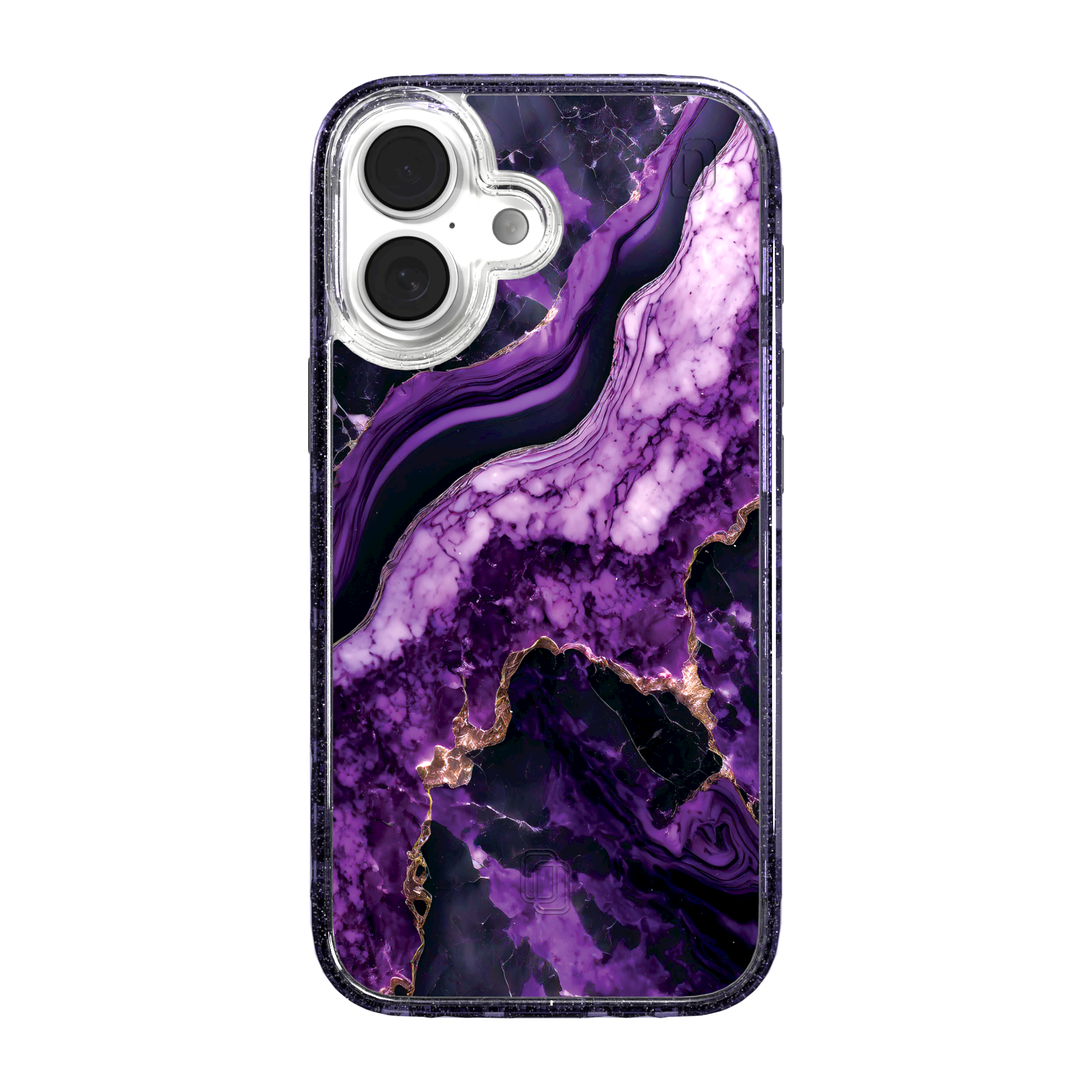 iPhone 16 Series | MagSafe | Stone Beauty Case Collection | Falling Dusk Purple & Gold Marble Falling Dusk / iPhone 16 / Lilac Sparkle