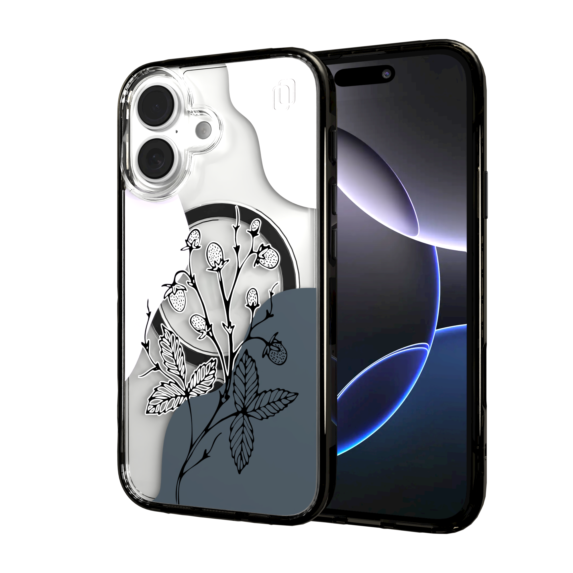 iPhone 16 Series | MagSafe | Botanical Fusion Abstract Case | Purple Night Skies