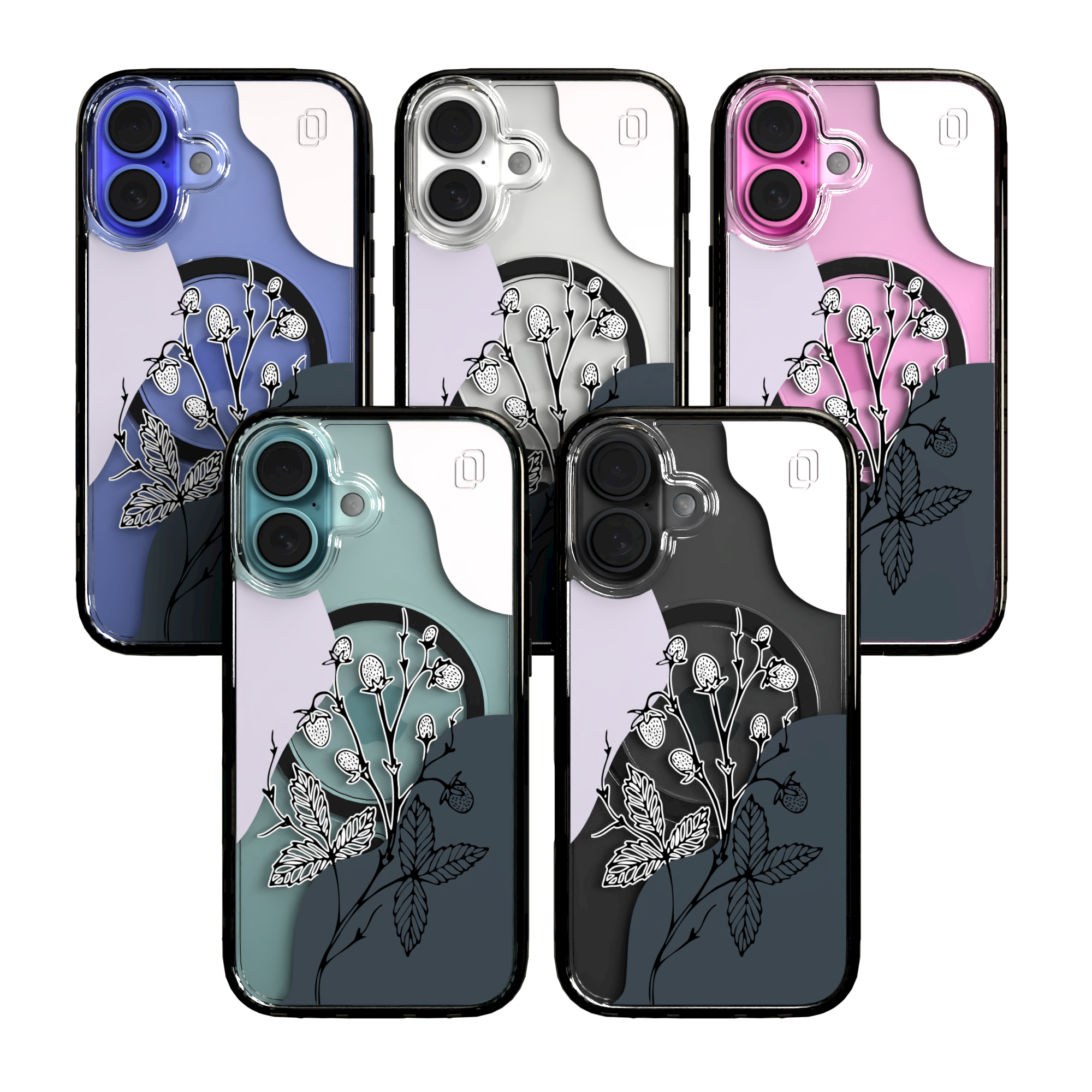 iPhone 16 Series | MagSafe | Botanical Fusion Abstract Case | Purple Night Skies