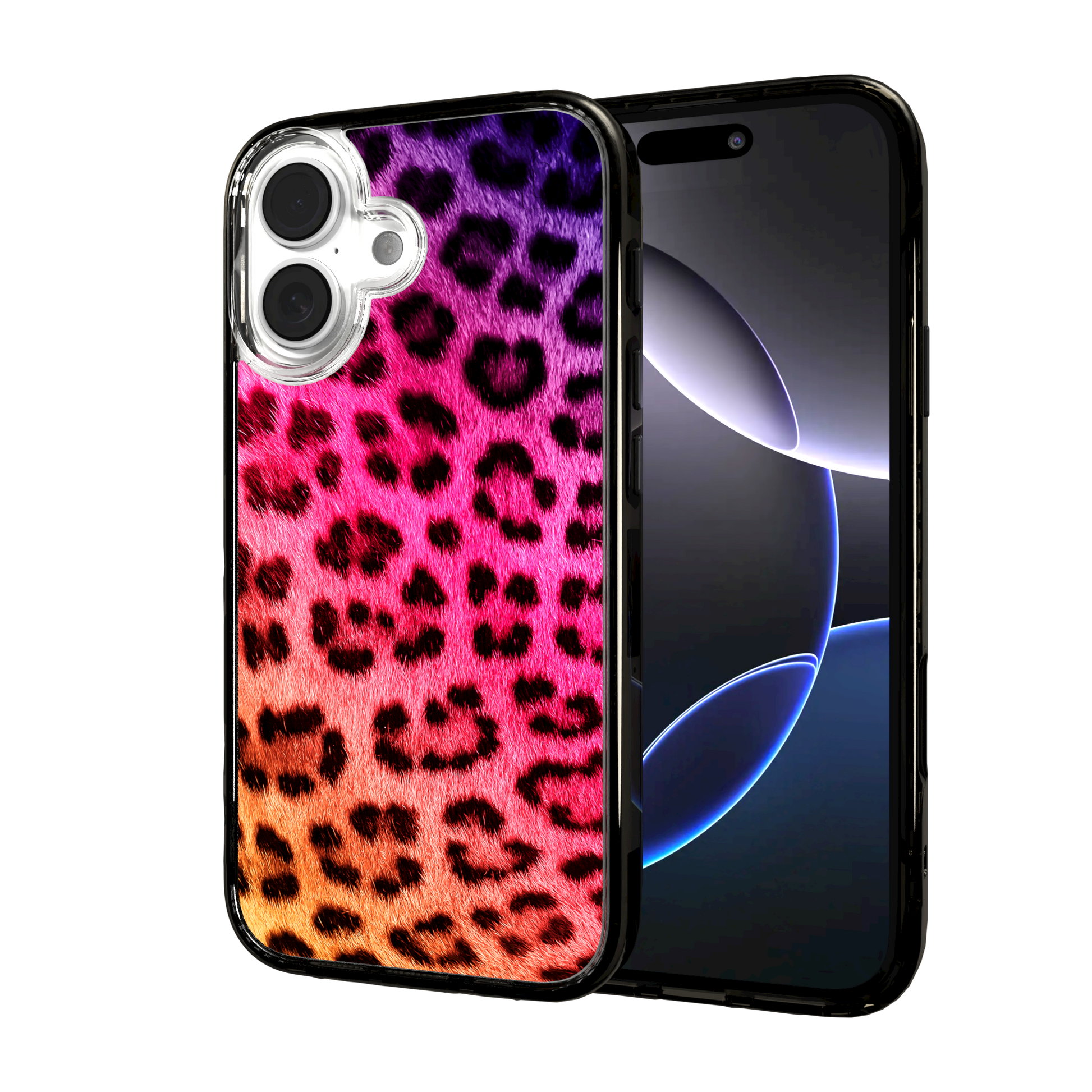 iPhone 16 Series | MagSafe | Animal Print Case | Pink Leopard Print Pink Cheetah / iPhone 16 / Black