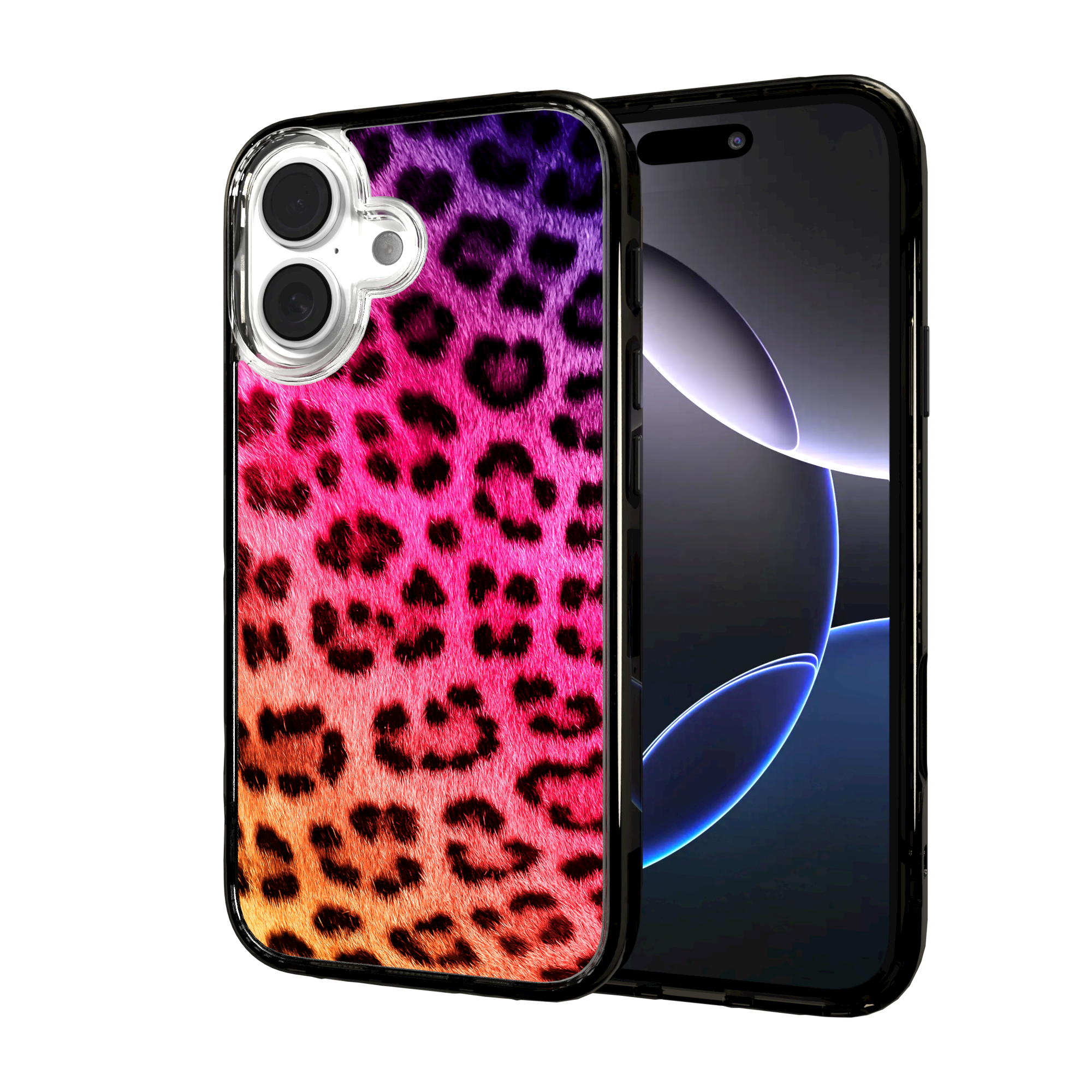 iPhone 16 Series | MagSafe | Animal Print Case | Pink Leopard Print Pink Cheetah / iPhone 16 / Black