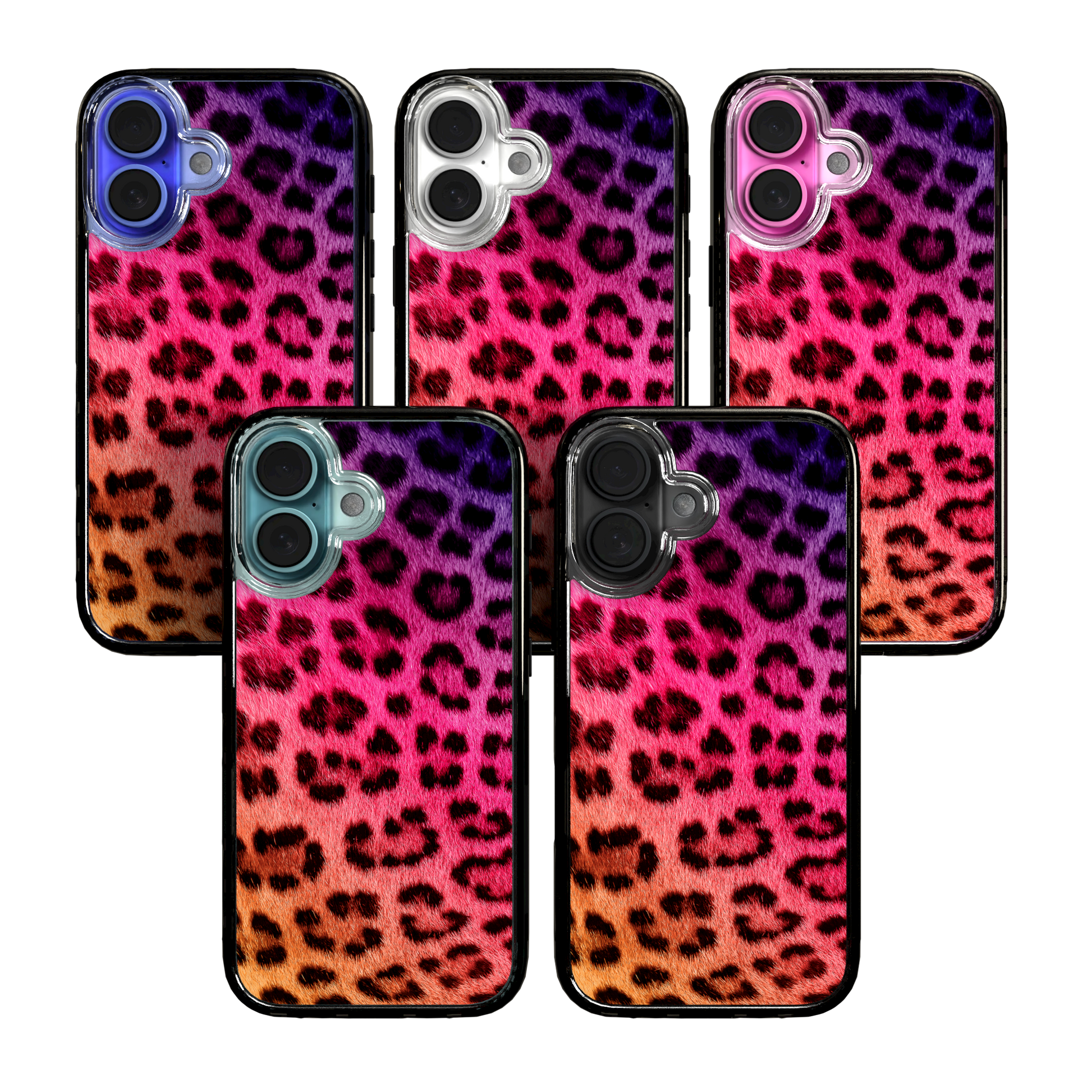 iPhone 16 Series | MagSafe | Animal Print Case | Pink Leopard Print Pink Cheetah / iPhone 16 / Black