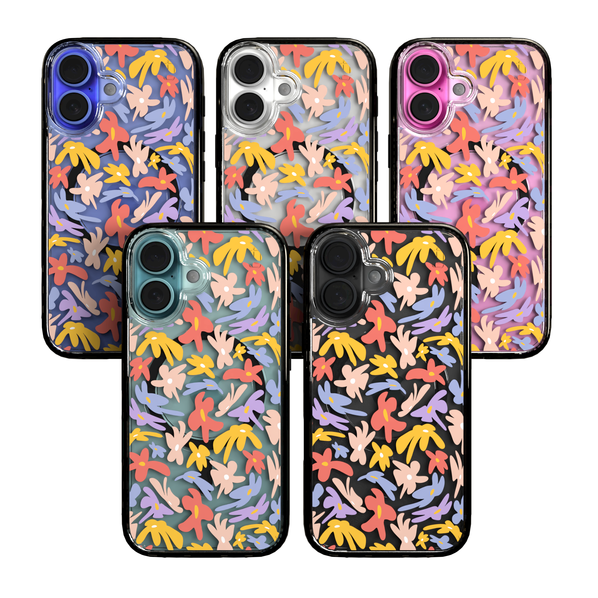 iPhone 16 Series | MagSafe | Flower Case Collection | Trippy Flower Petal Dreams Petal Dreams / iPhone 16 / Black
