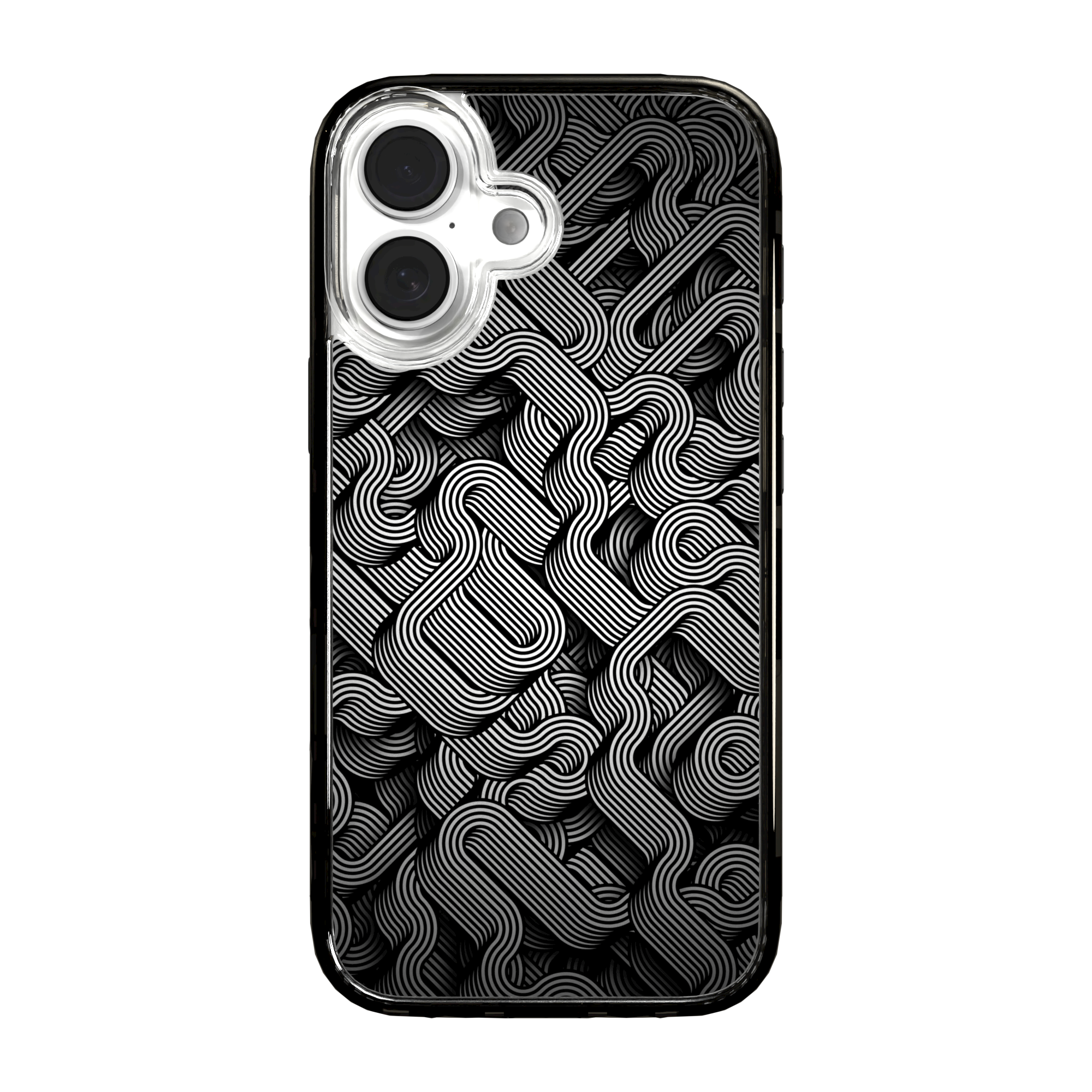 iPhone 16 Series | MagSafe | Monochromatic Case Designs | Black & White Dimensions Black & White Dimensions / iPhone 16 / Black
