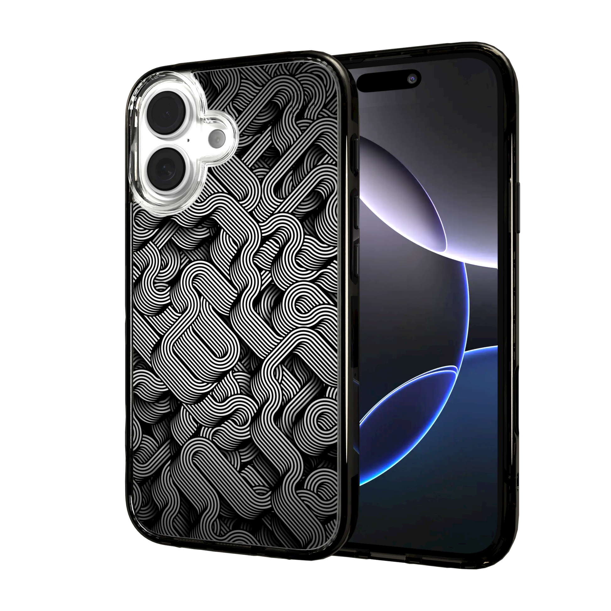 iPhone 16 Series | MagSafe | Monochromatic Case Designs | Black & White Dimensions Black & White Dimensions / iPhone 16 / Black
