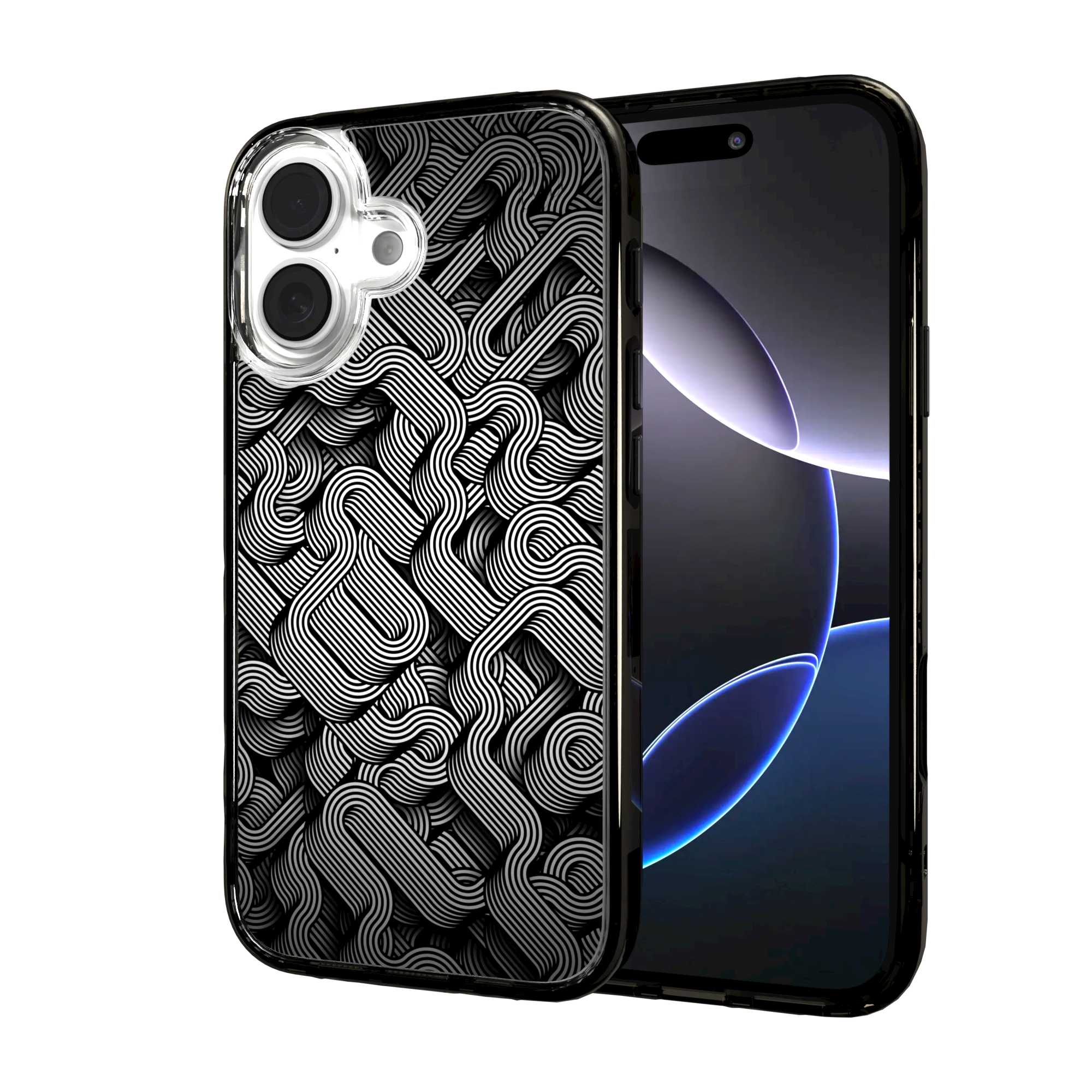 iPhone 16 Series | MagSafe | Monochromatic Case Designs | Black & White Dimensions Black & White Dimensions / iPhone 16 / Black
