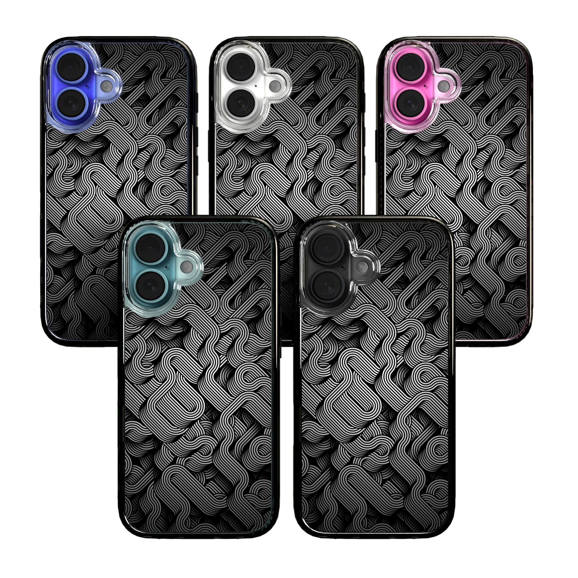 iPhone 16 Series | MagSafe | Monochromatic Case Designs | Black & White Dimensions Black & White Dimensions / iPhone 16 / Black