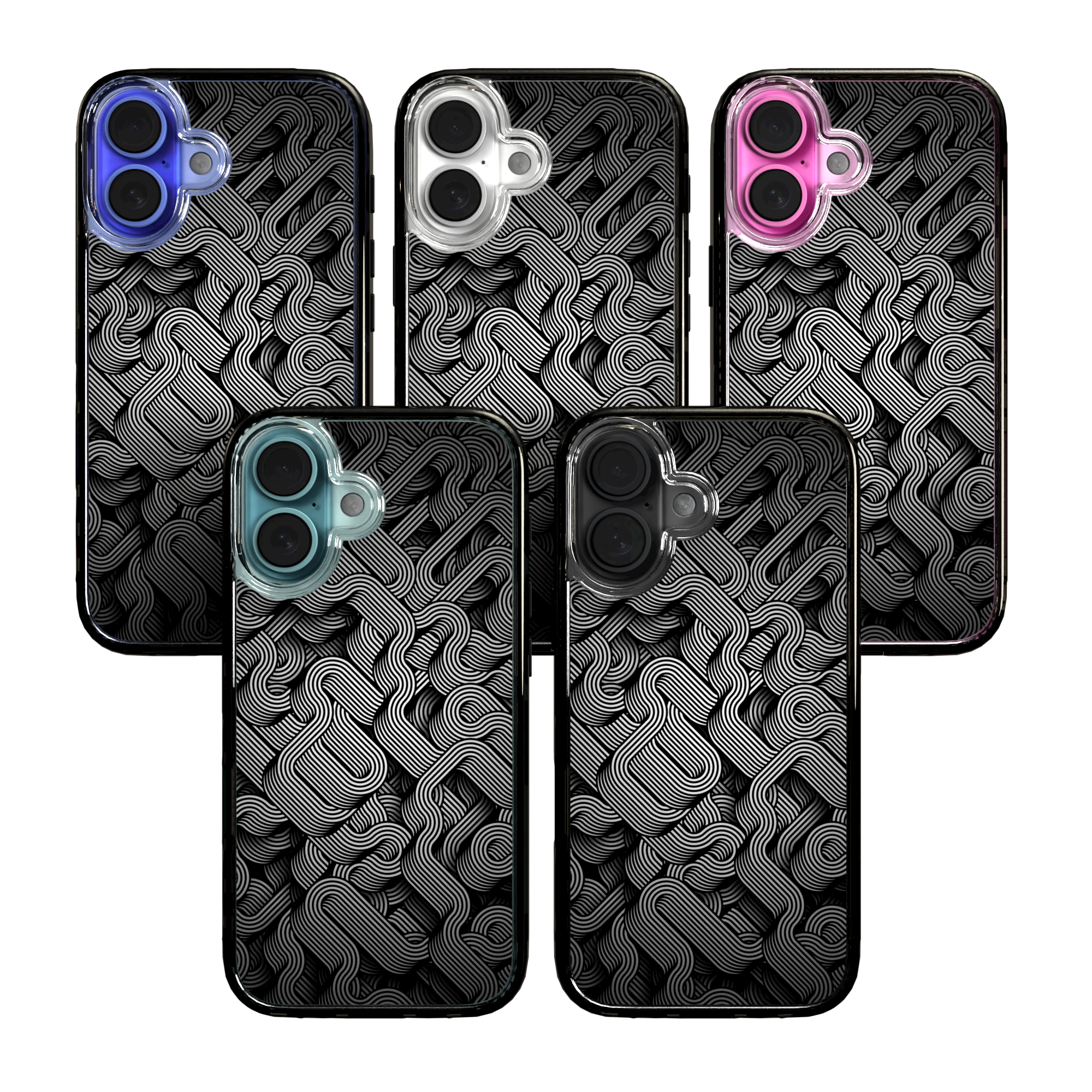 iPhone 16 Series | MagSafe | Monochromatic Case Designs | Black & White Dimensions Black & White Dimensions / iPhone 16 / Black