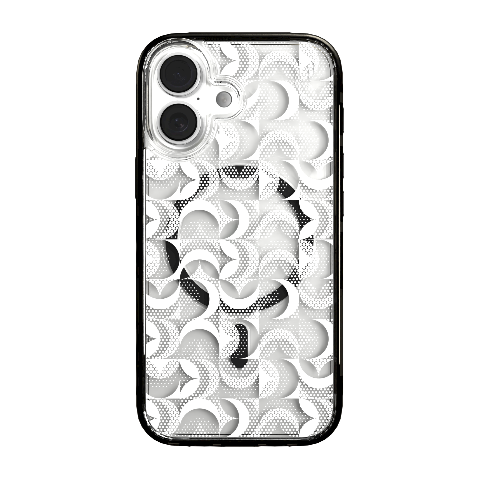 iPhone 16 Series | MagSafe | Abstract Art Case | Retro White Swirls Retro White / iPhone 16 / Black