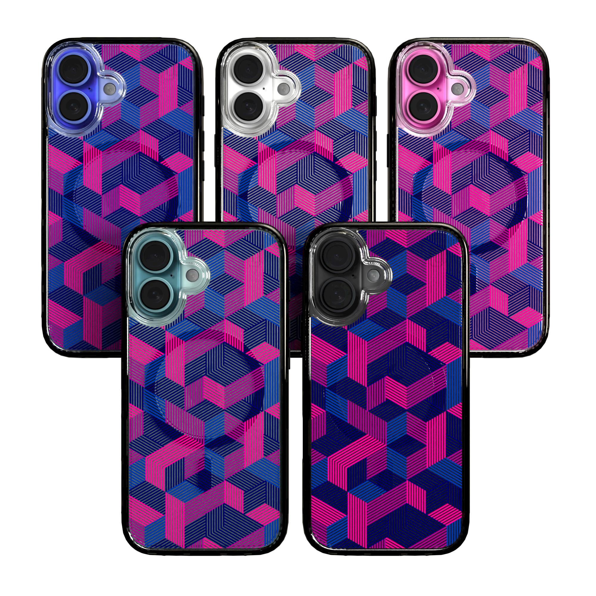 iPhone 16 Series | MagSafe | Monochromatic Case Designs | Colorful Cubes Colorful Cubes / iPhone 16 / Black