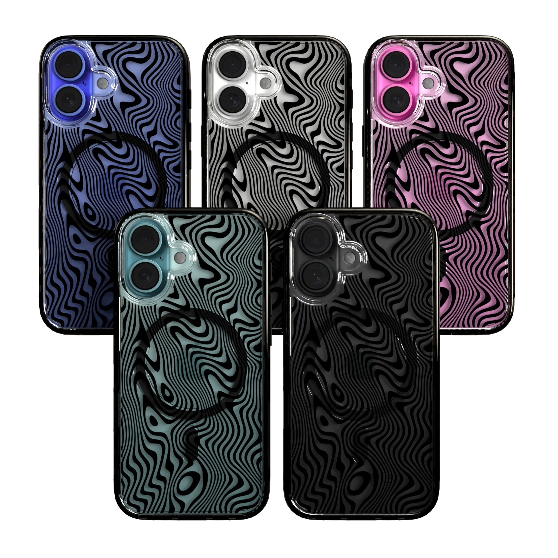 iPhone 16 Series | MagSafe | Monochromatic Case Designs | Swirling Tides Tide / iPhone 16 / Black