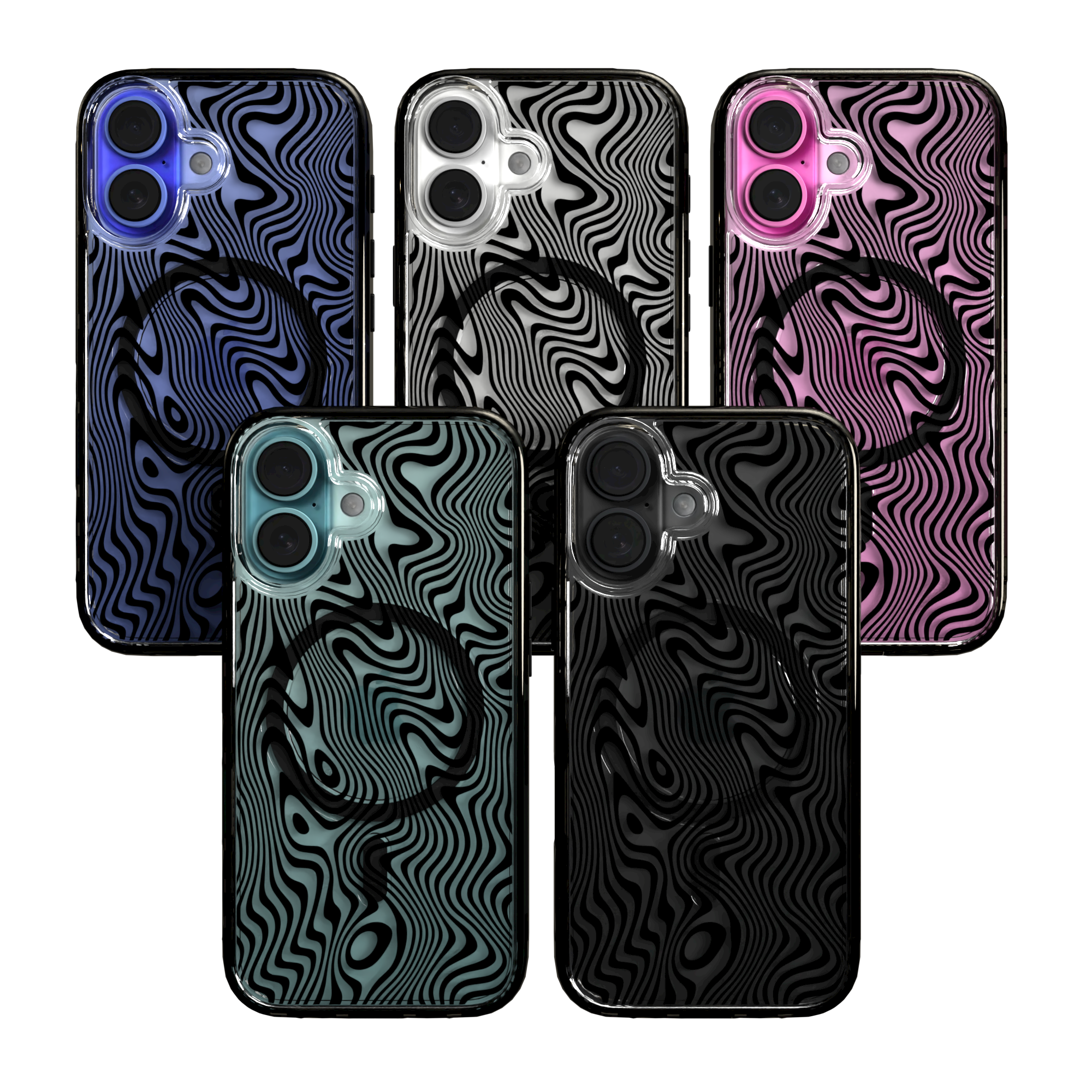 iPhone 16 Series | MagSafe | Monochromatic Case Designs | Swirling Tides Tide / iPhone 16 / Black