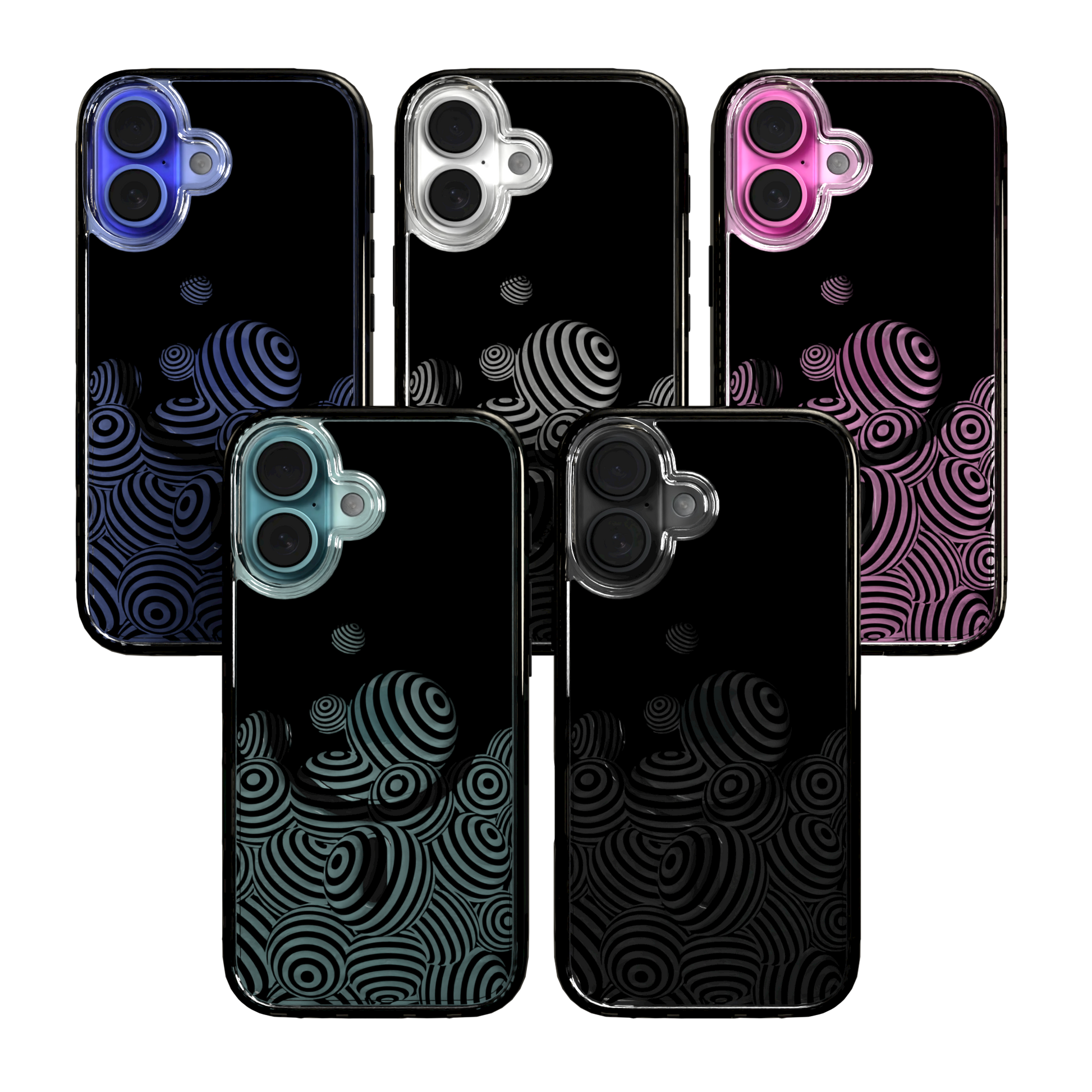 iPhone 16 Series | MagSafe | Monochromatic Collection | 3D Orb Swirl Ballpit / iPhone 16 / Black