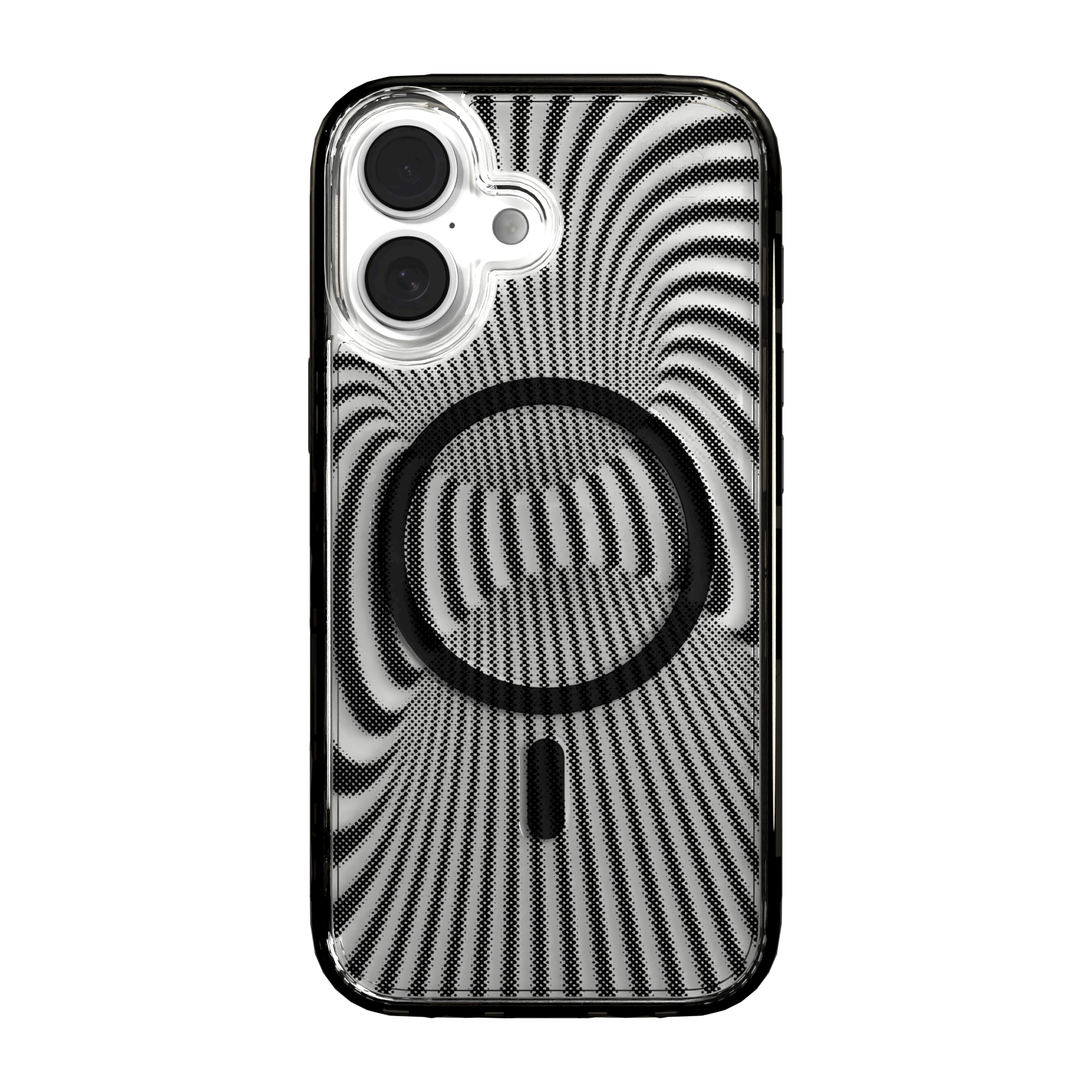 iPhone 16 Series | MagSafe | Monochromatic Case Designs | Trippy Tunnel Tunnel / iPhone 16 / Black