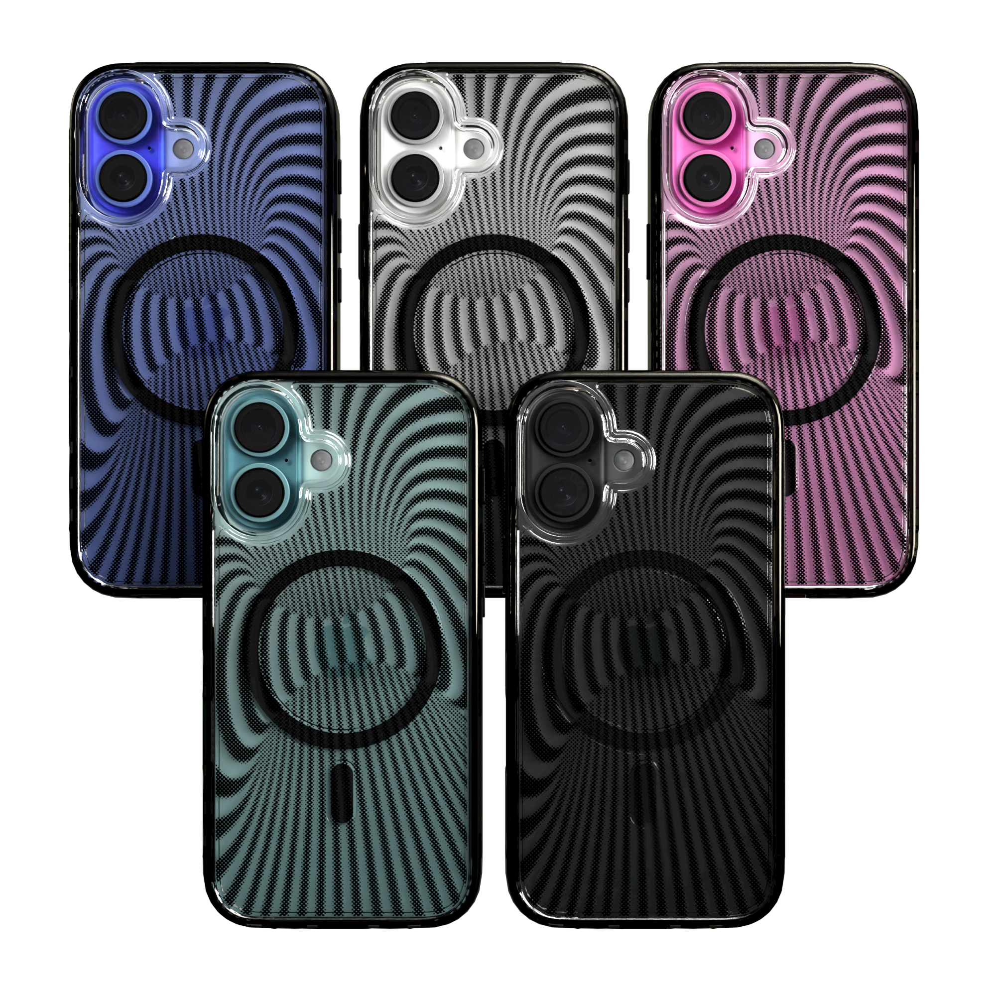 iPhone 16 Series | MagSafe | Monochromatic Case Designs | Trippy Tunnel Tunnel / iPhone 16 / Black