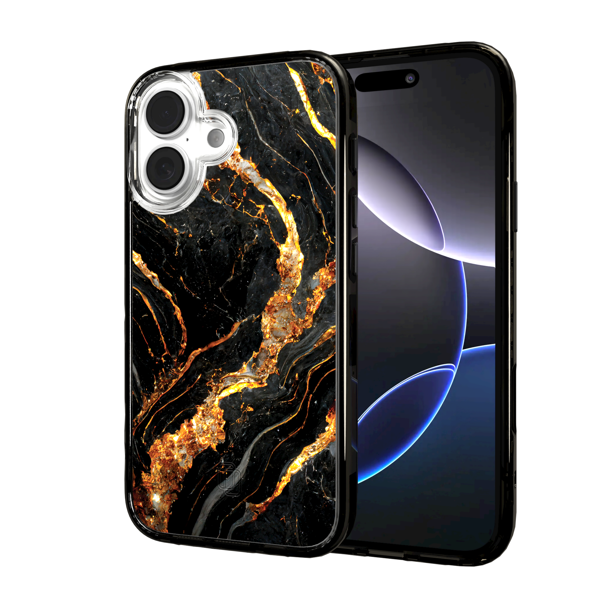 iPhone 16 Series | MagSafe | Stone Beauty Case Collection | Dark Night Black & Gold Marble Dark Night / iPhone 16 / Black