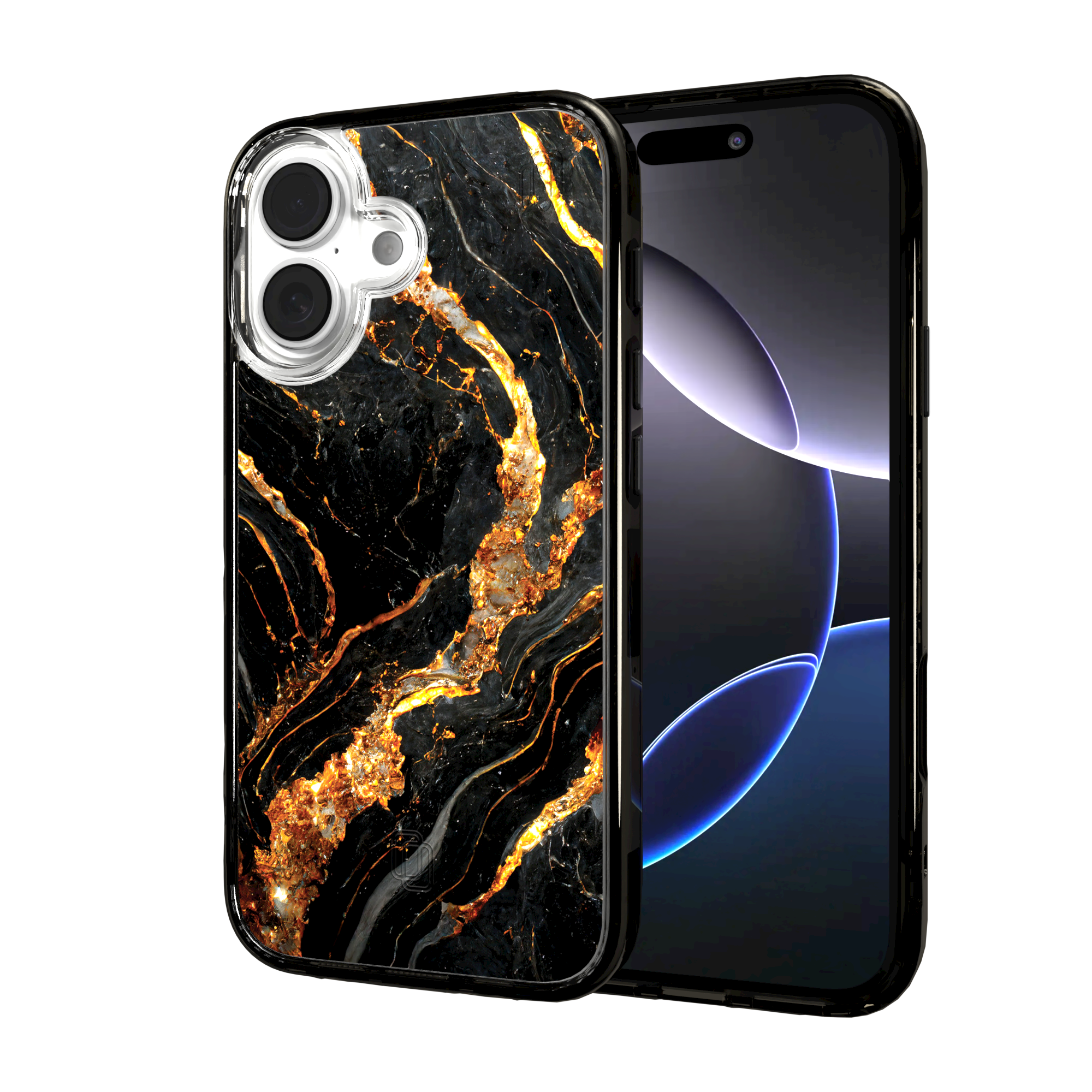 iPhone 16 Series | MagSafe | Stone Beauty Case Collection | Dark Night Black & Gold Marble Dark Night / iPhone 16 / Black