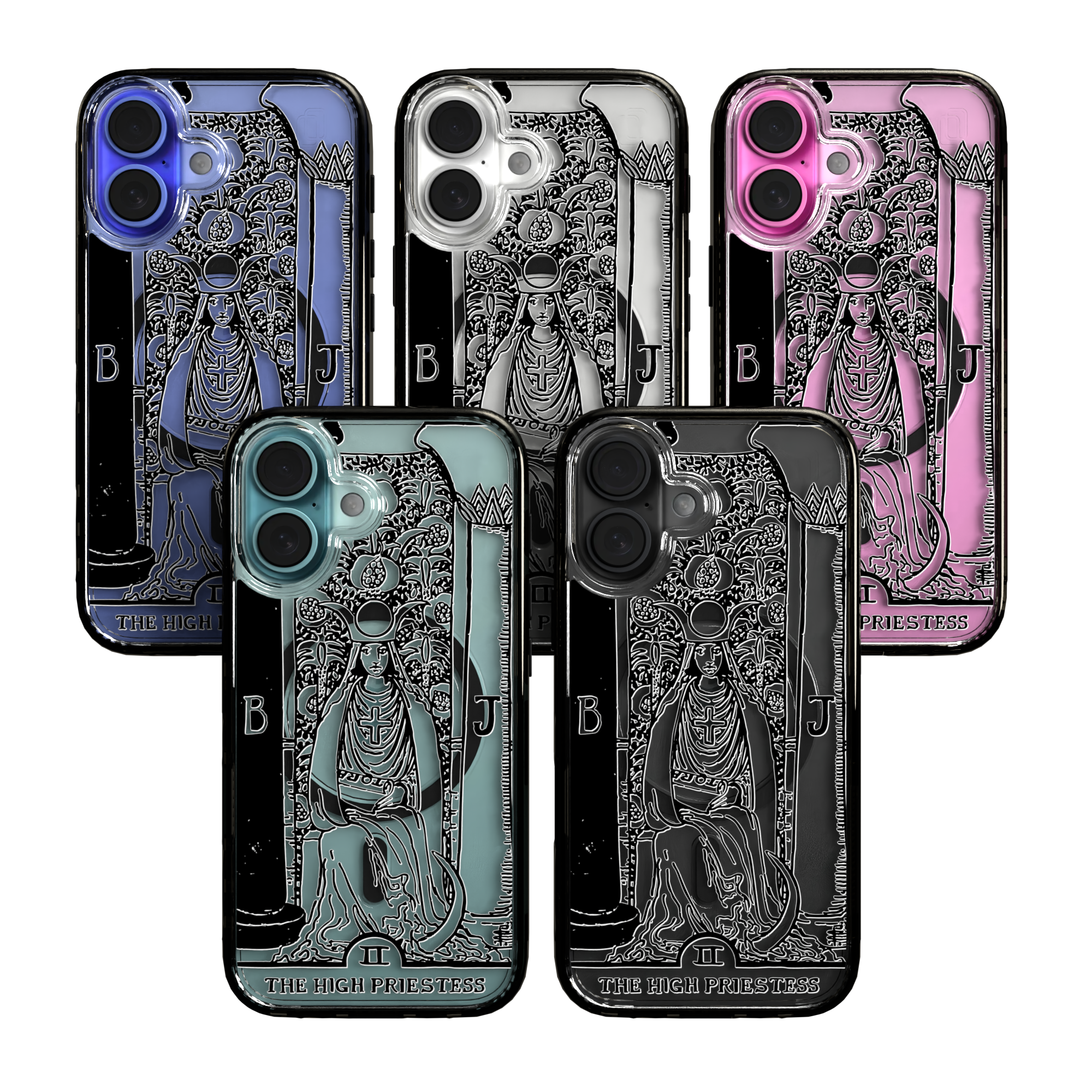 iPhone 16 Series | MagSafe | Tarot Collection | The High Priestess The High Priestess - Line / iPhone 16 / Black