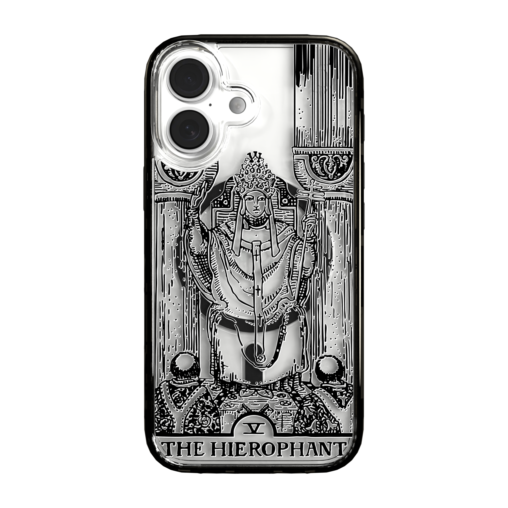 iPhone 16 Series | MagSafe | Tarot Collection | The Hierophant The Hierophant - Line / iPhone 16 / Black