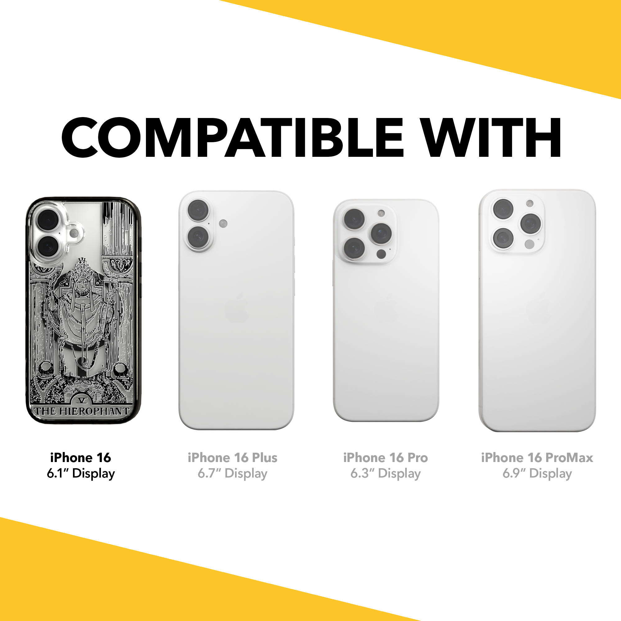 iPhone 16 Series | MagSafe | Tarot Collection | The Hierophant The Hierophant - Line / iPhone 16 / Black