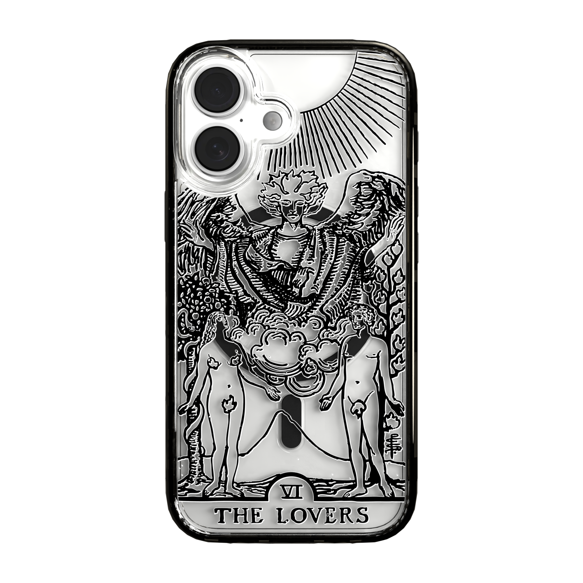 iPhone 16 Series | MagSafe | Tarot Collection | The Lovers The Lovers - Line / iPhone 16 / Black