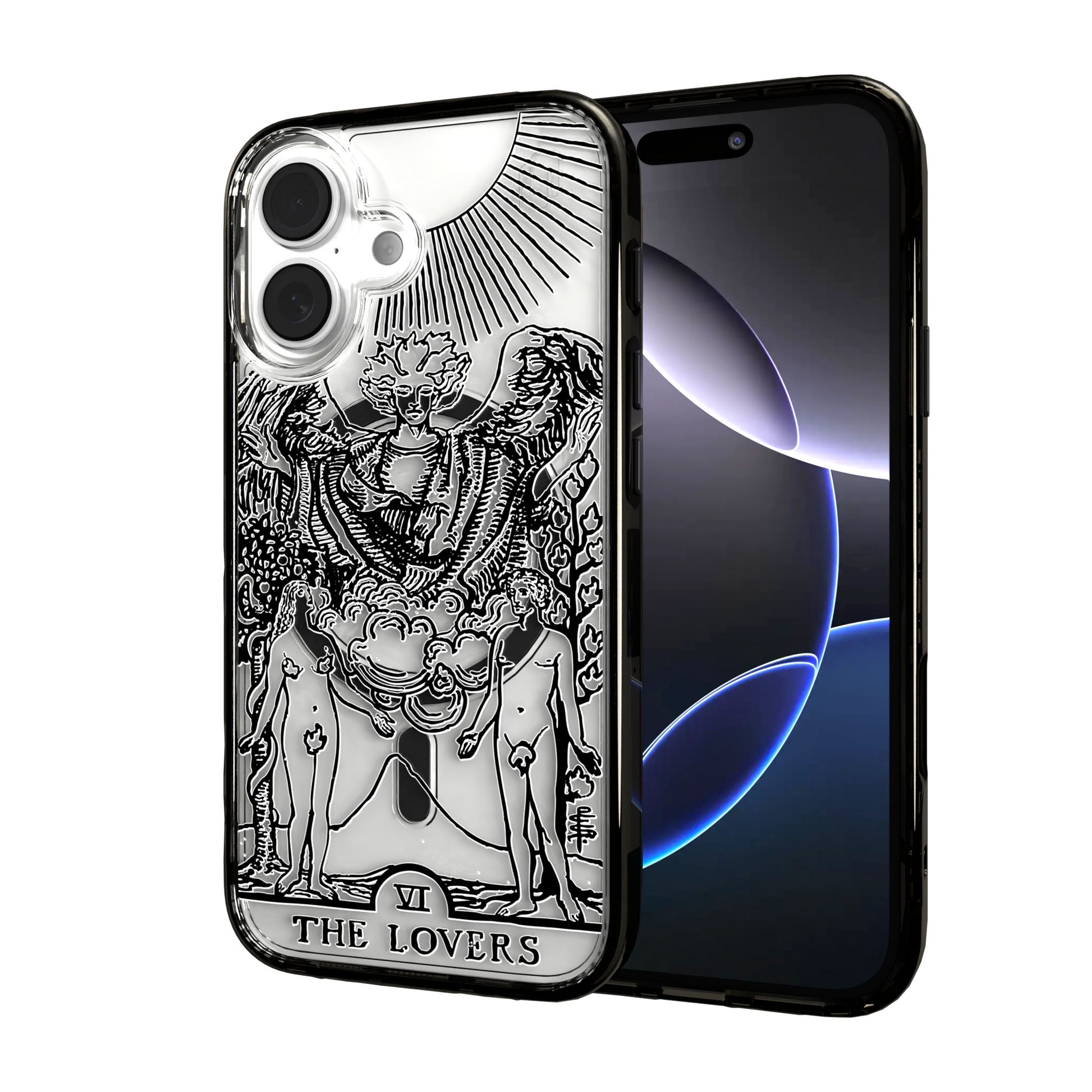 iPhone 16 Series | MagSafe | Tarot Collection | The Lovers The Lovers - Line / iPhone 16 / Black