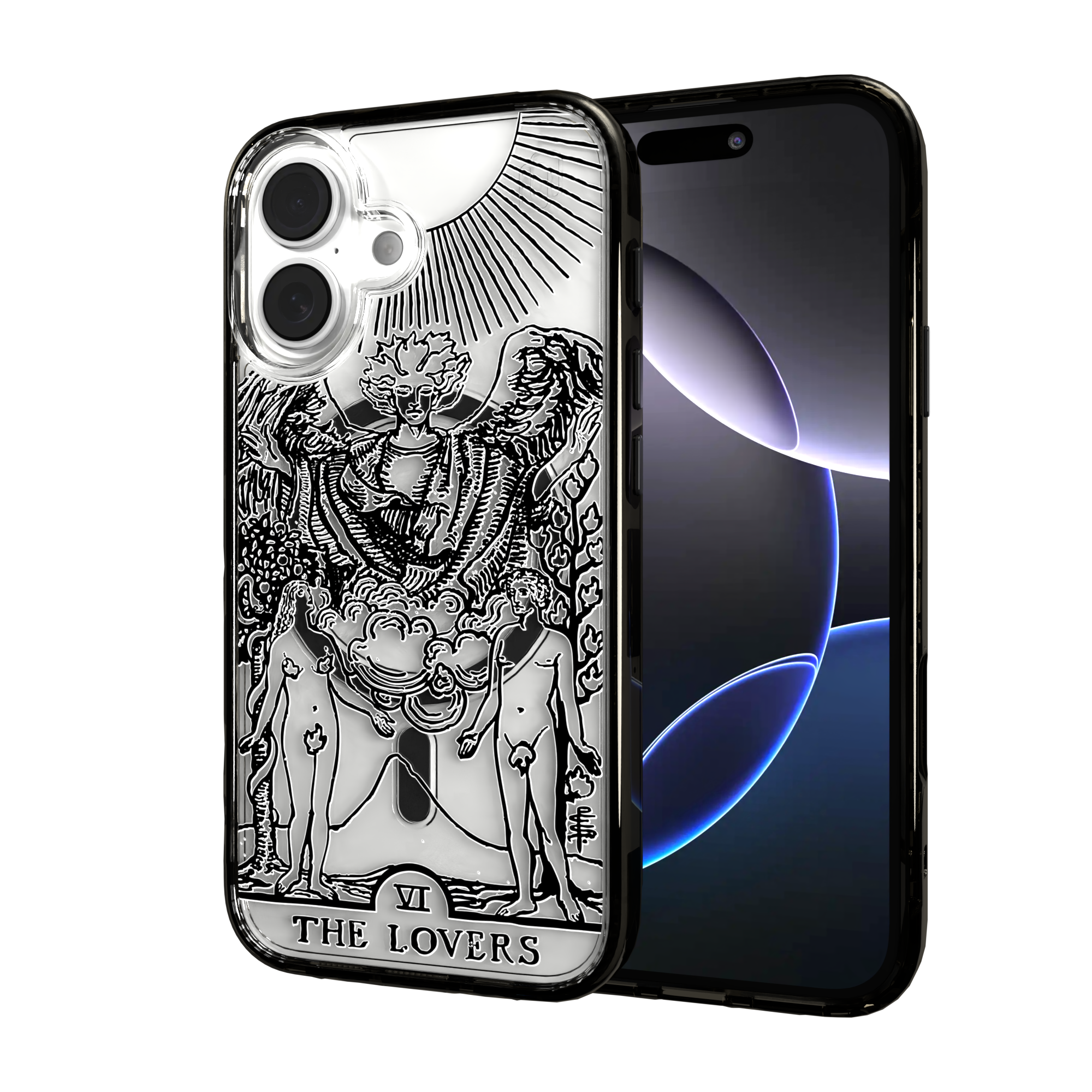 iPhone 16 Series | MagSafe | Tarot Collection | The Lovers The Lovers - Line / iPhone 16 / Black