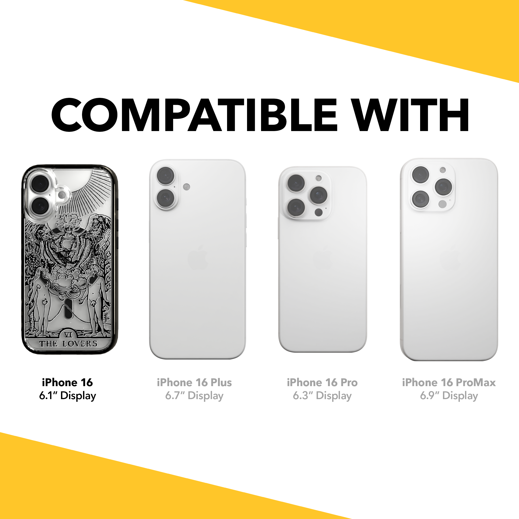 iPhone 16 Series | MagSafe | Tarot Collection | The Lovers The Lovers - Line / iPhone 16 / Black