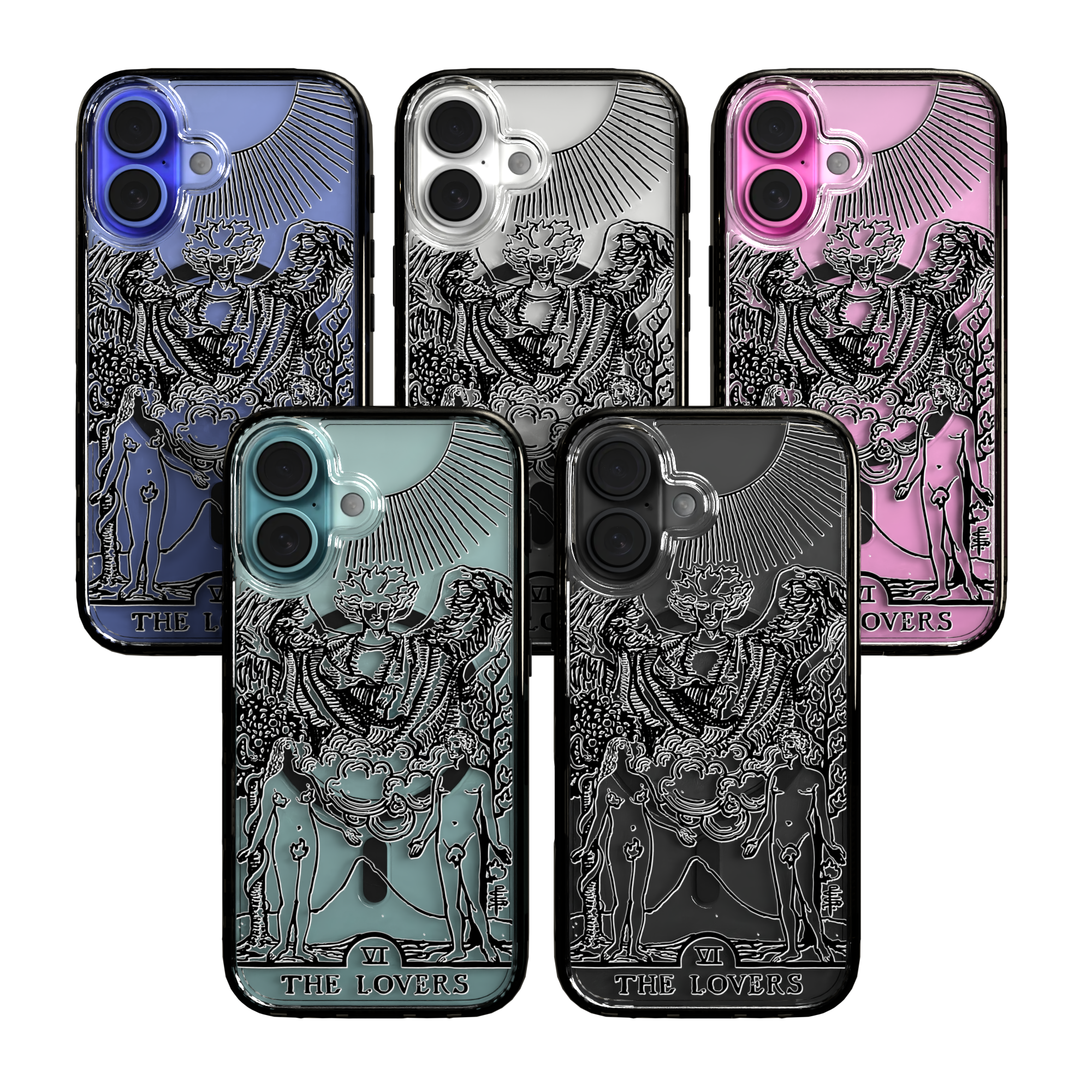 iPhone 16 Series | MagSafe | Tarot Collection | The Lovers The Lovers - Line / iPhone 16 / Black