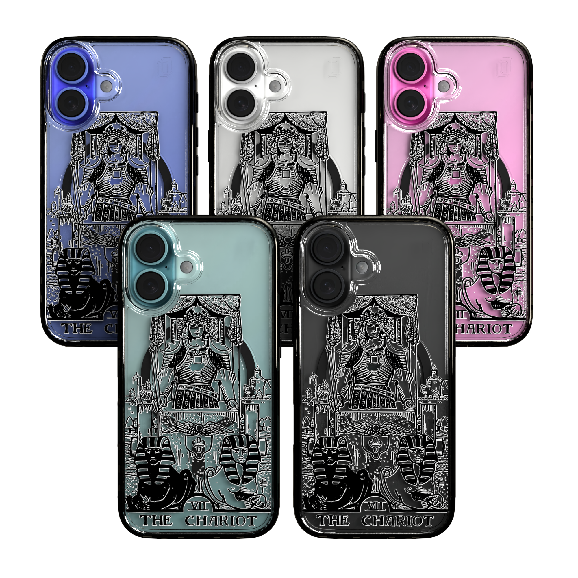 iPhone 16 Series | MagSafe | Tarot Collection | The Chariot The Chariot - Line / iPhone 16 / Black