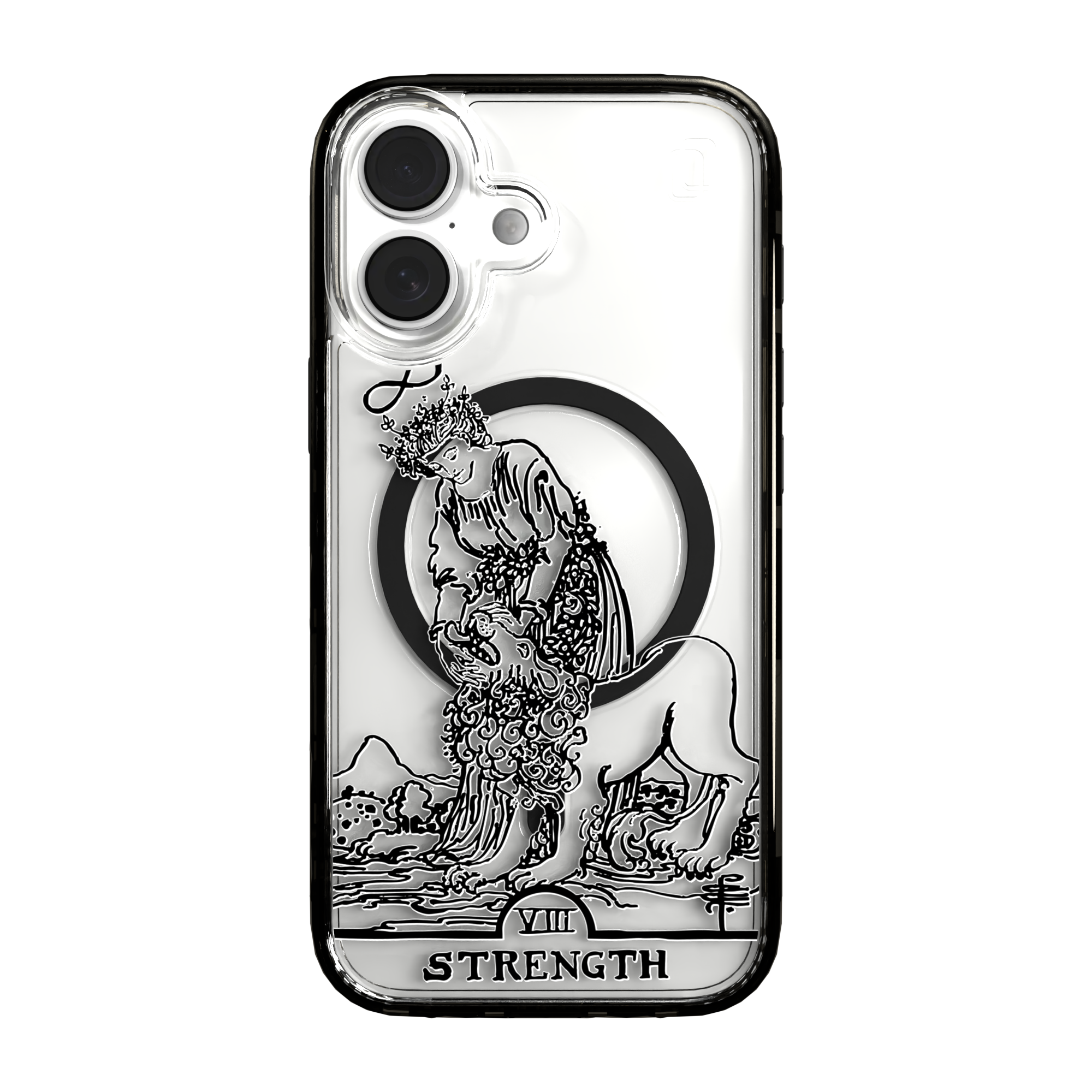 iPhone 16 Series | MagSafe | Tarot Collection | Strength Strength - Line / iPhone 16 / Black