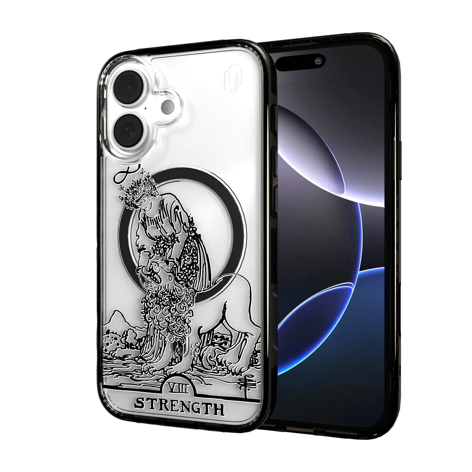 iPhone 16 Series | MagSafe | Tarot Collection | Strength Strength - Line / iPhone 16 / Black