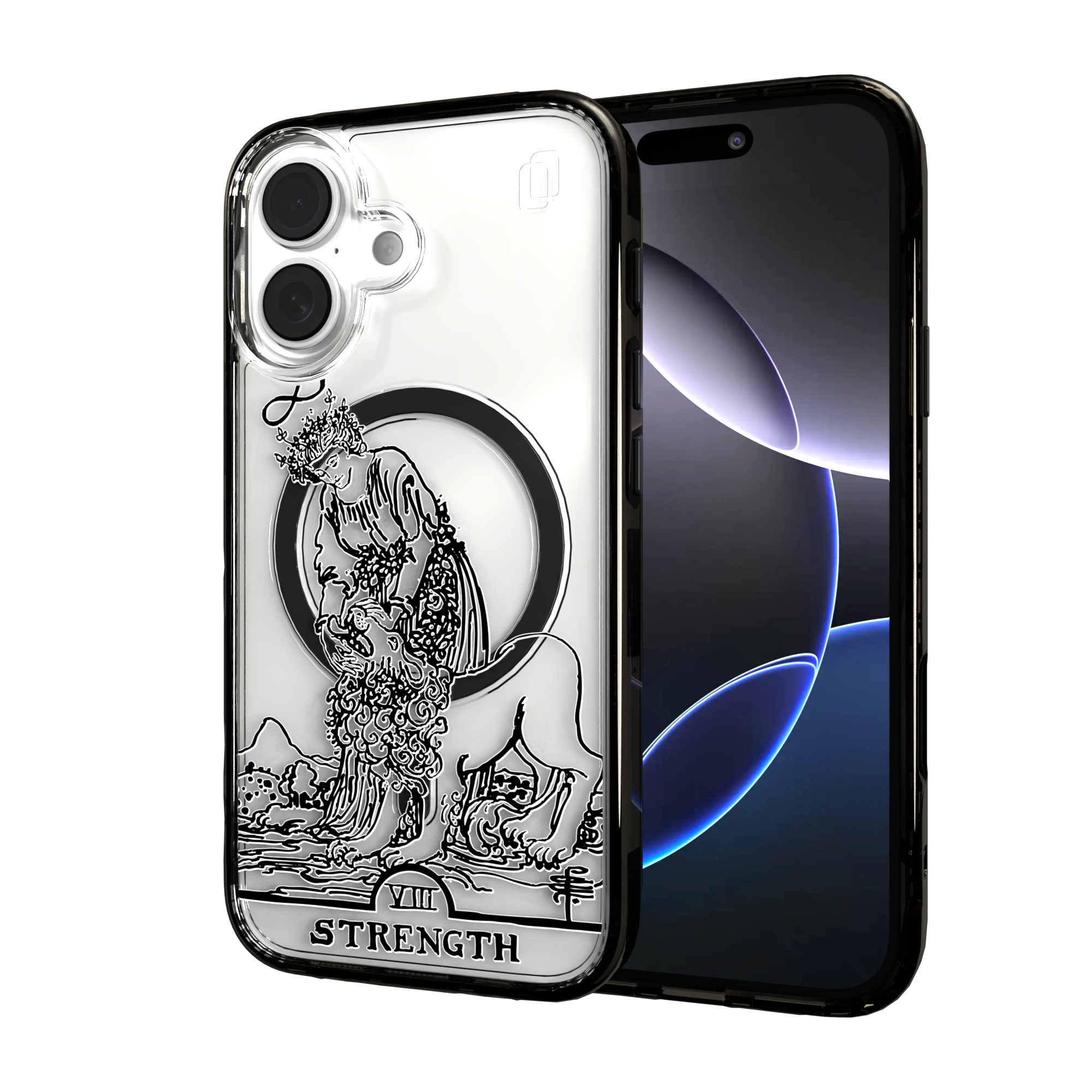 iPhone 16 Series | MagSafe | Tarot Collection | Strength Strength - Line / iPhone 16 / Black