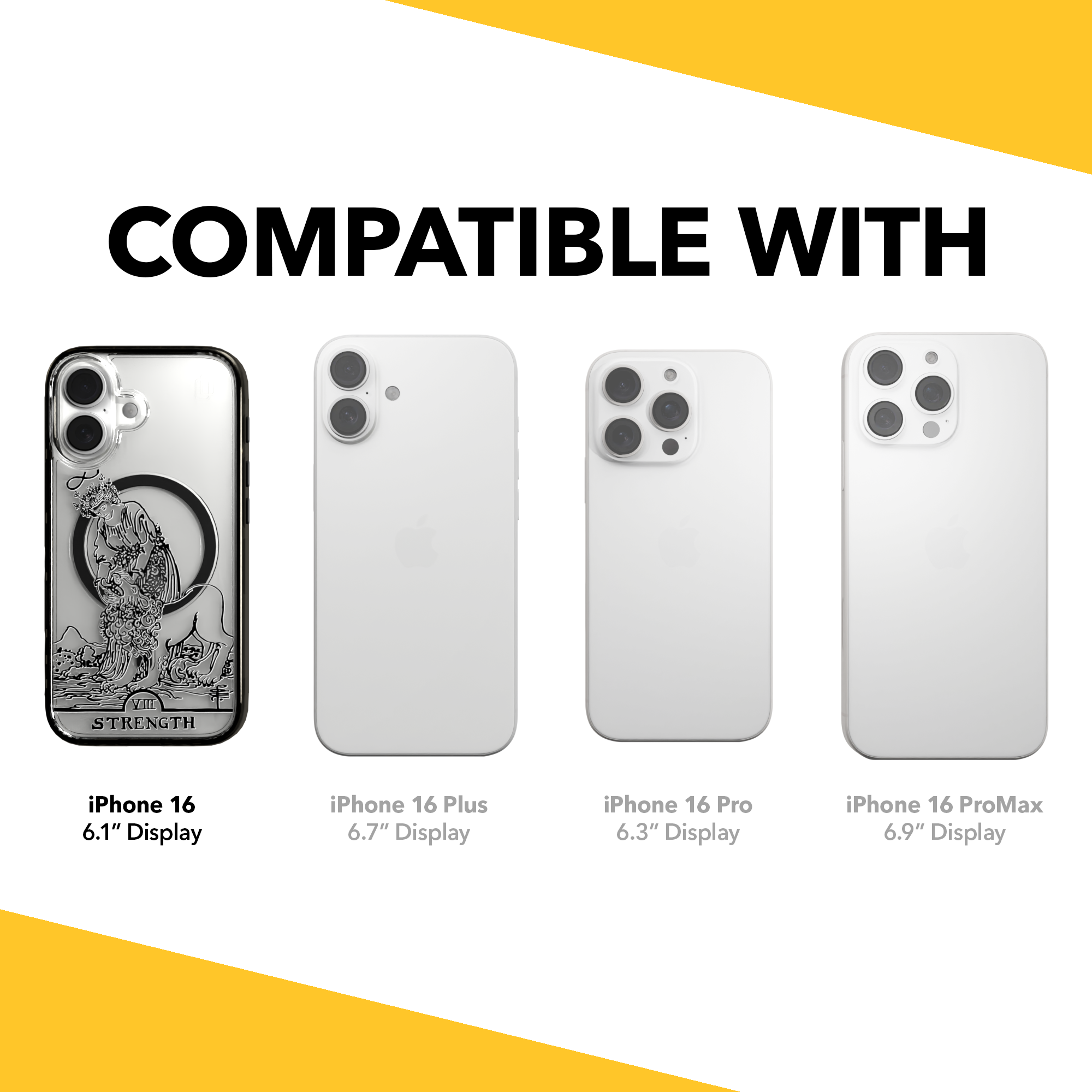 iPhone 16 Series | MagSafe | Tarot Collection | Strength Strength - Line / iPhone 16 / Black
