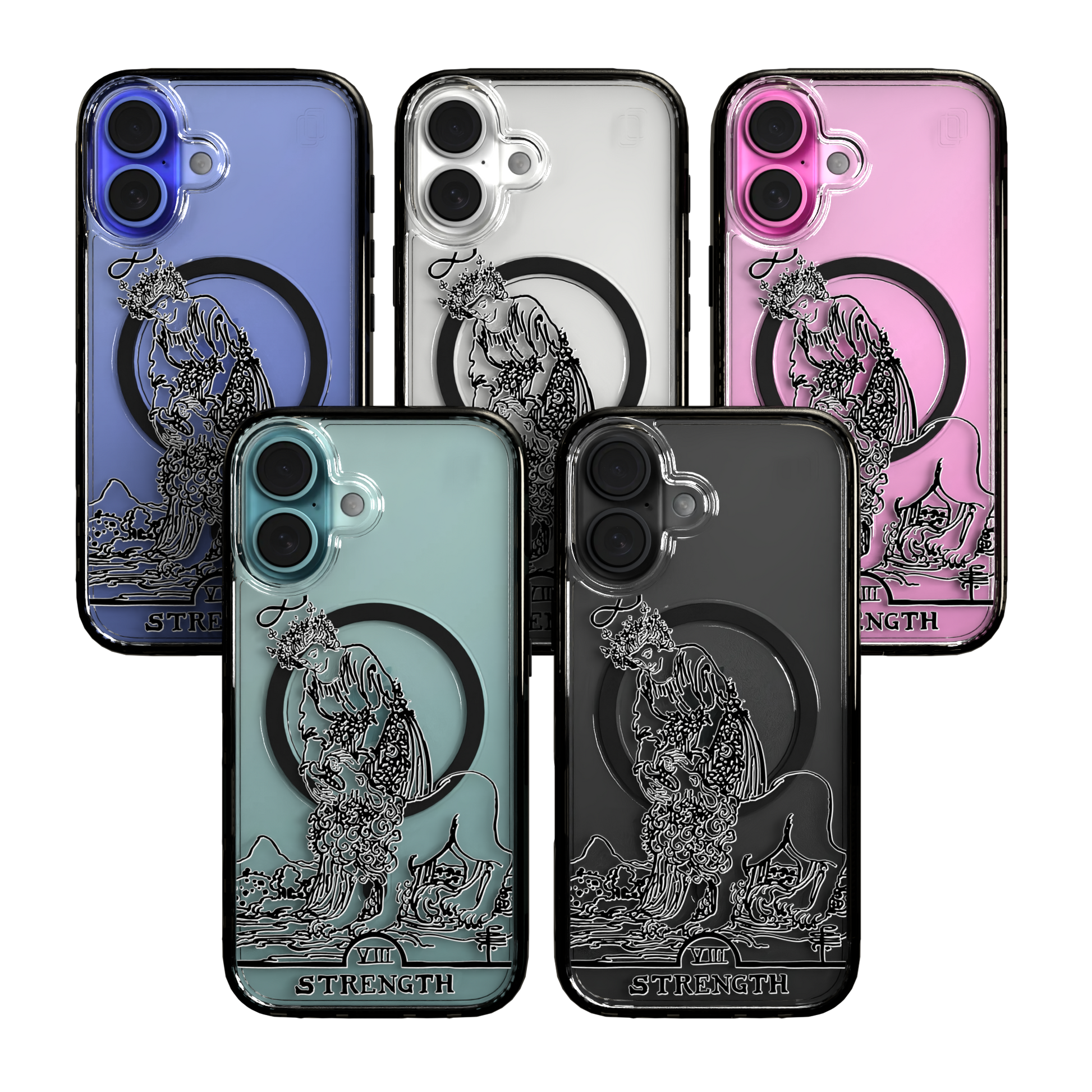 iPhone 16 Series | MagSafe | Tarot Collection | Strength Strength - Line / iPhone 16 / Black