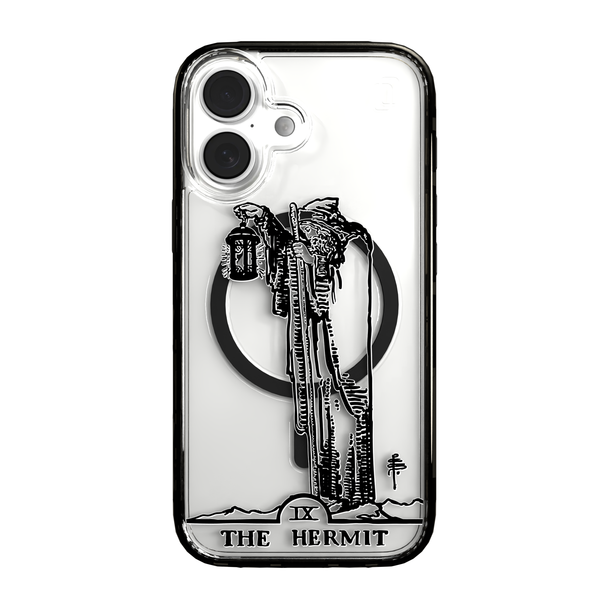 iPhone 16 Series | MagSafe | Tarot Collection | The Hermit The Hermit - Line / iPhone 16 / Black