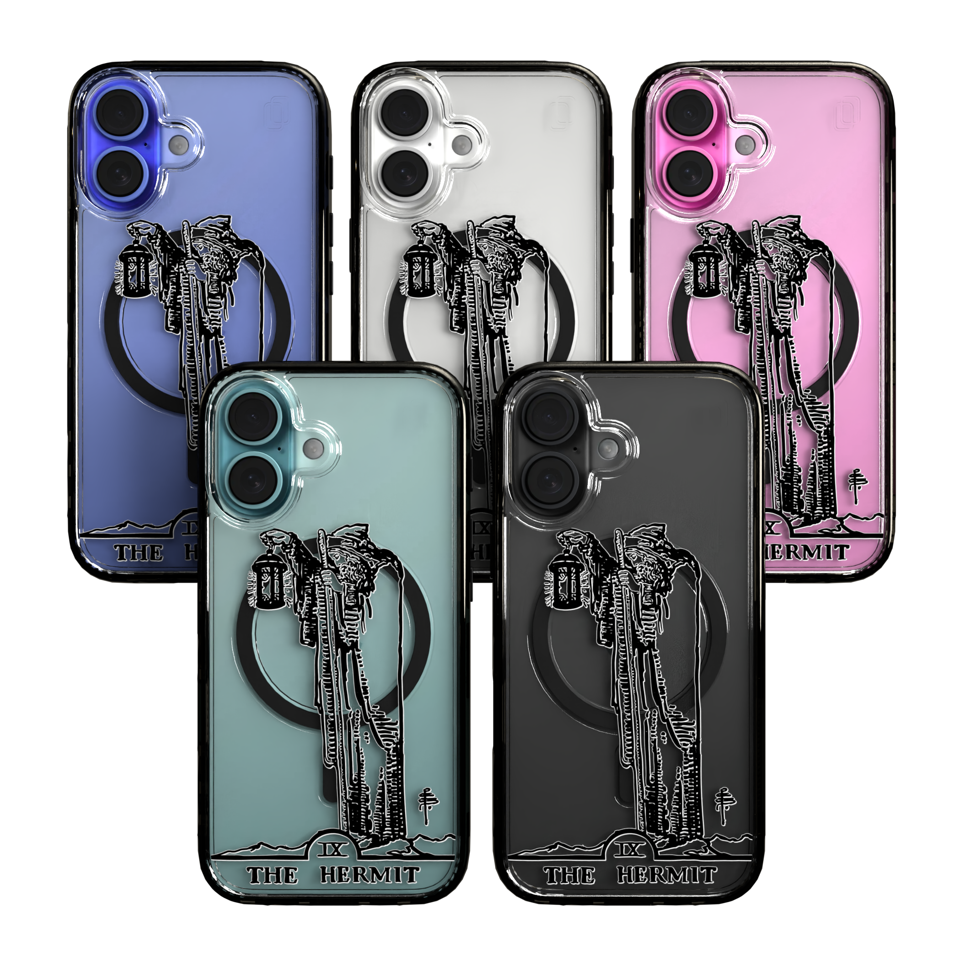 iPhone 16 Series | MagSafe | Tarot Collection | The Hermit The Hermit - Line / iPhone 16 / Black