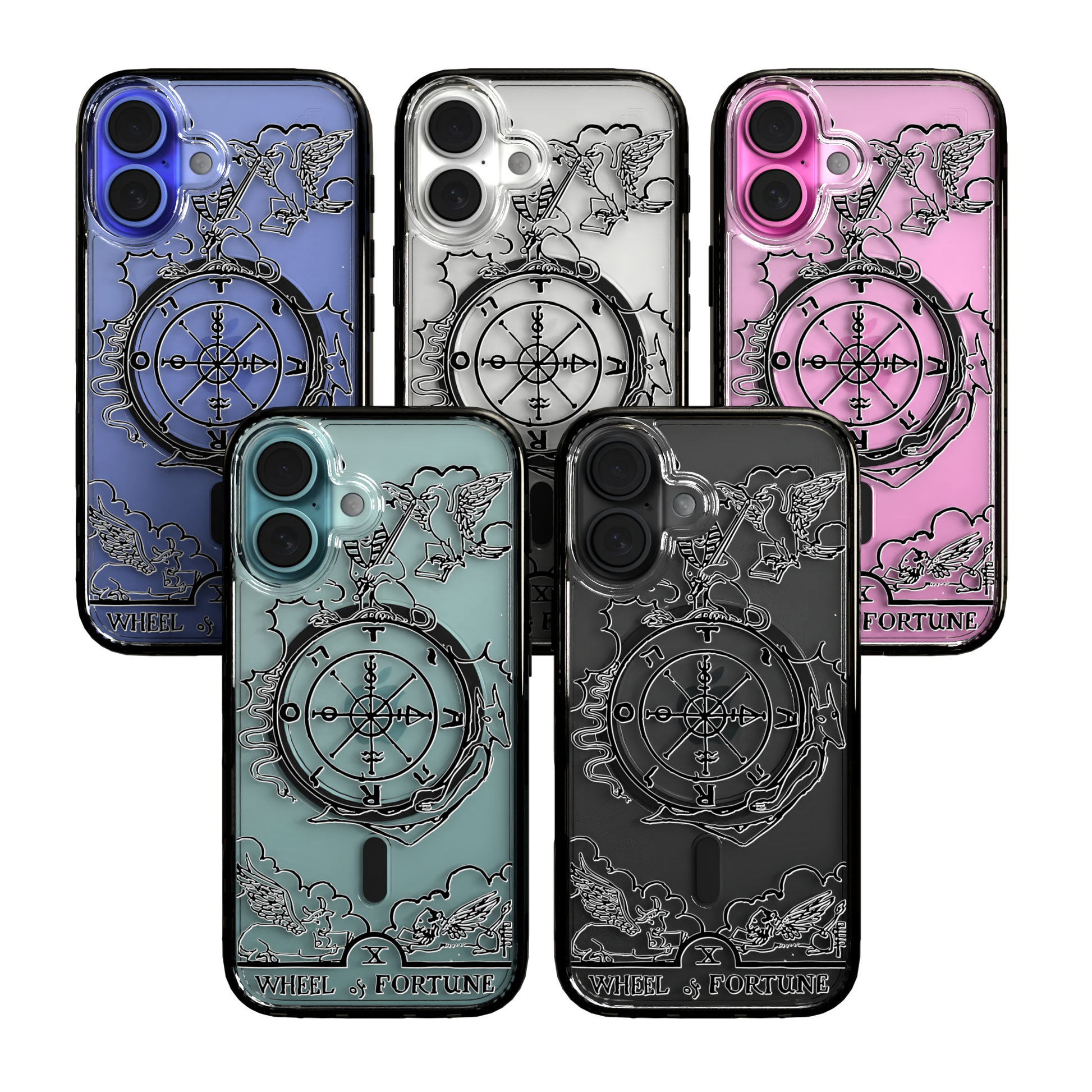 iPhone 16 Series | MagSafe | Tarot Collection | Wheel of Fortune Wheel of Fortune - Line / iPhone 16 / Black