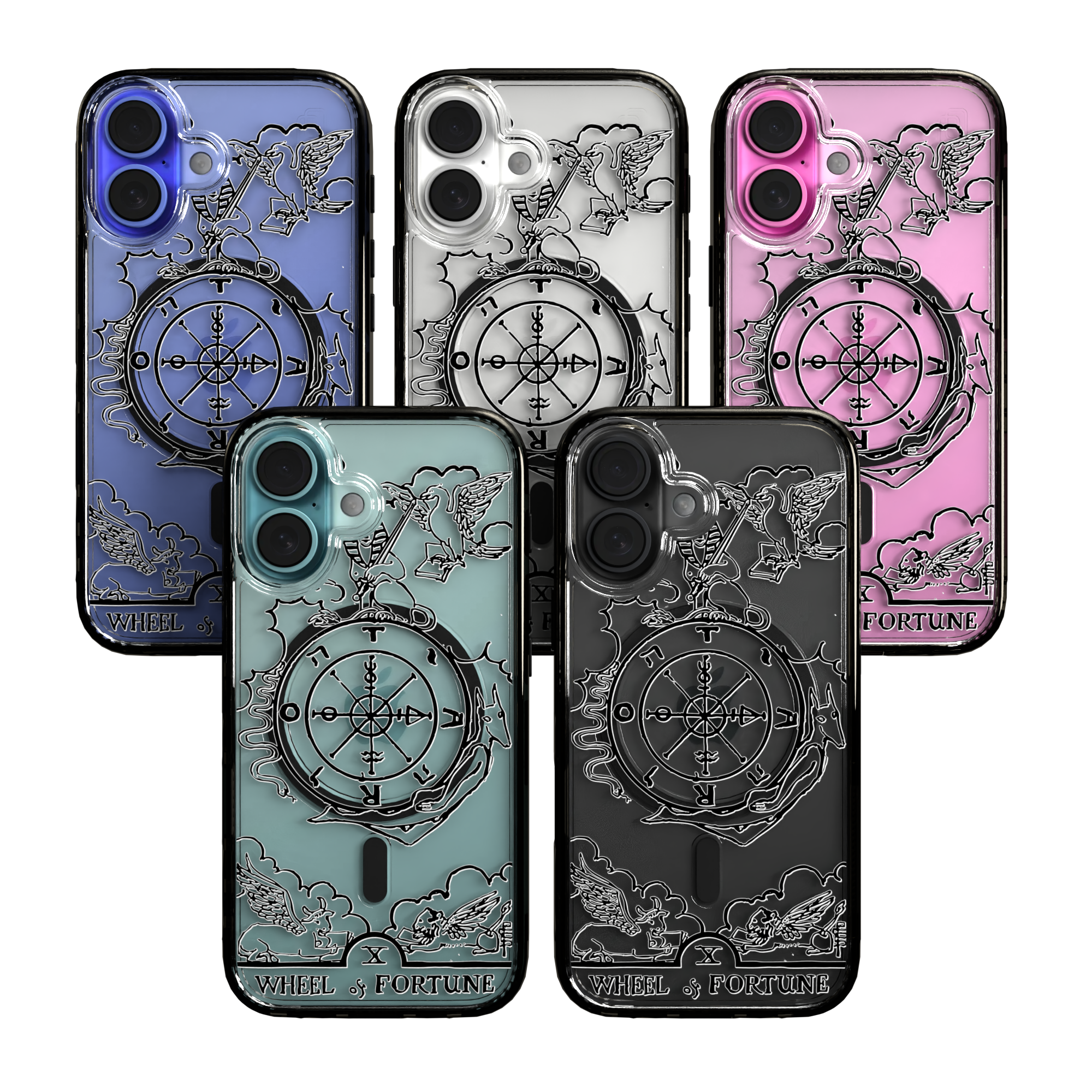 iPhone 16 Series | MagSafe | Tarot Collection | Wheel of Fortune Wheel of Fortune - Line / iPhone 16 / Black