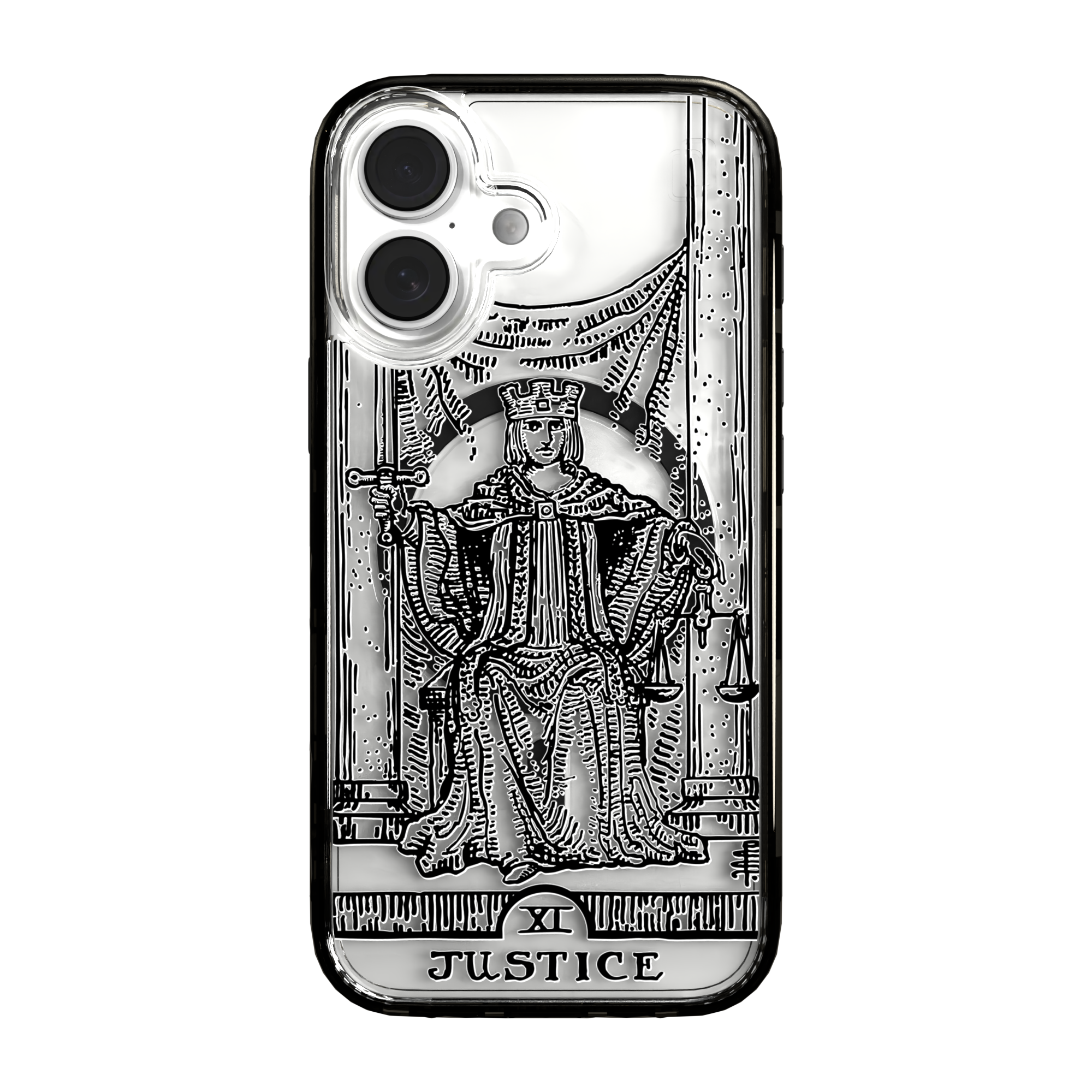 iPhone 16 Series | MagSafe | Tarot Collection | Justice Justice - Line / iPhone 16 / Black