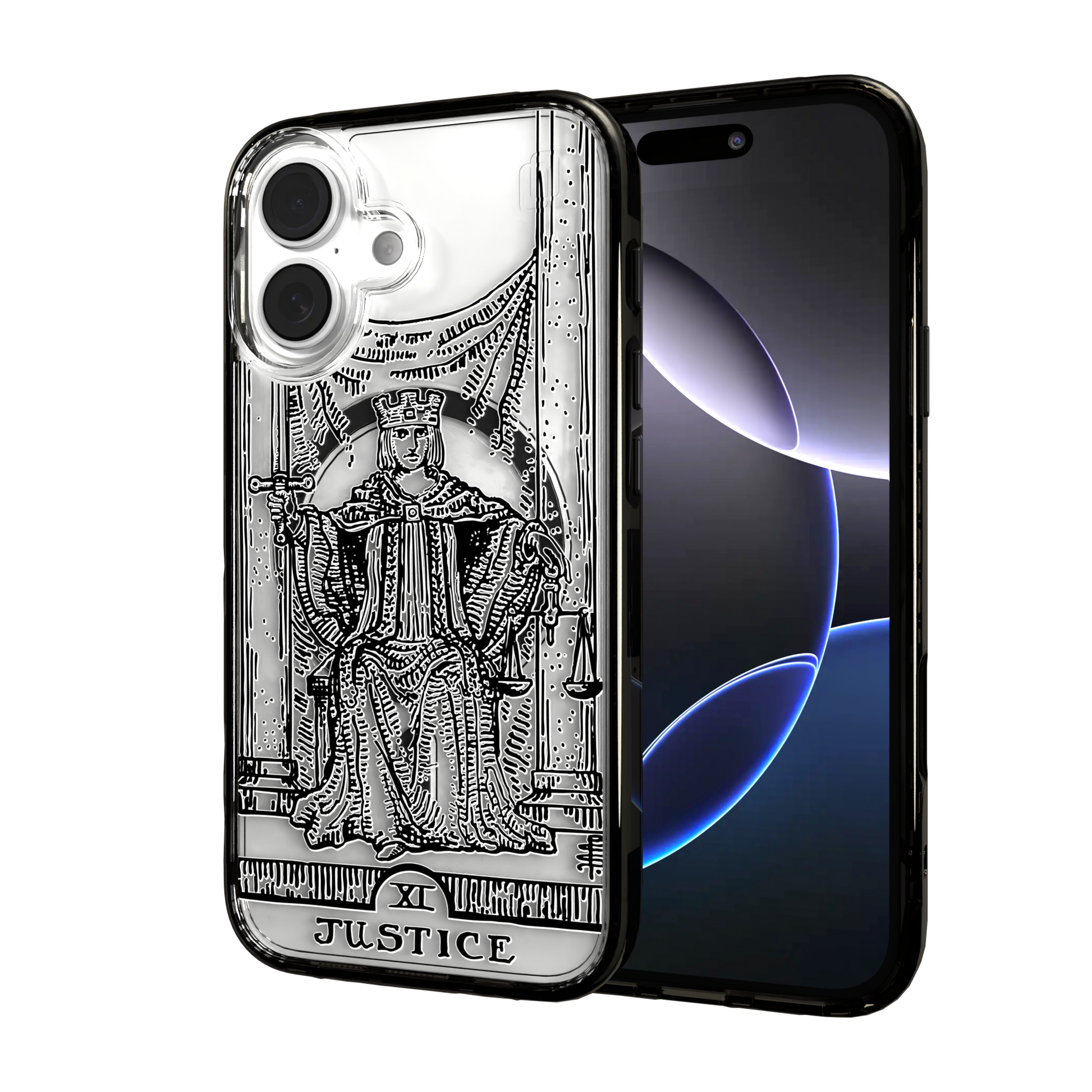 iPhone 16 Series | MagSafe | Tarot Collection | Justice Justice - Line / iPhone 16 / Black