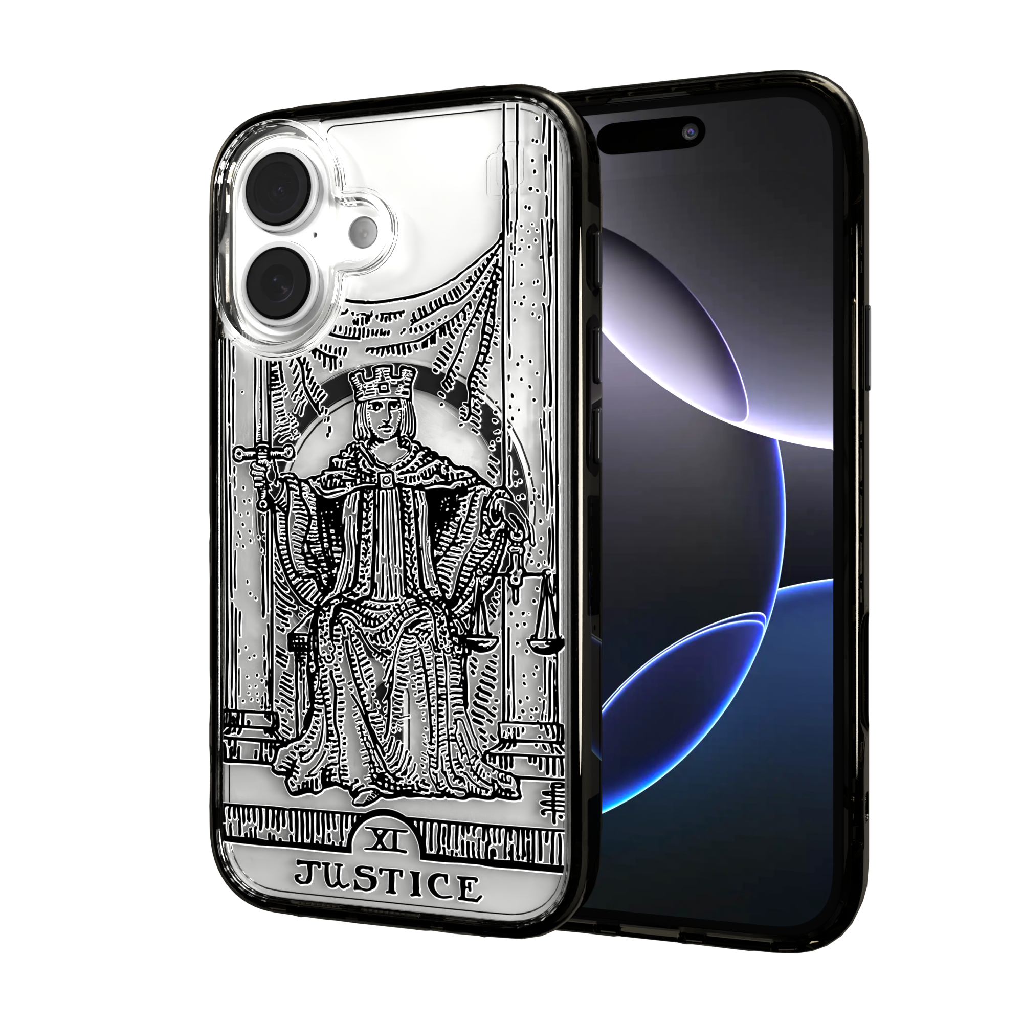 iPhone 16 Series | MagSafe | Tarot Collection | Justice Justice - Line / iPhone 16 / Black